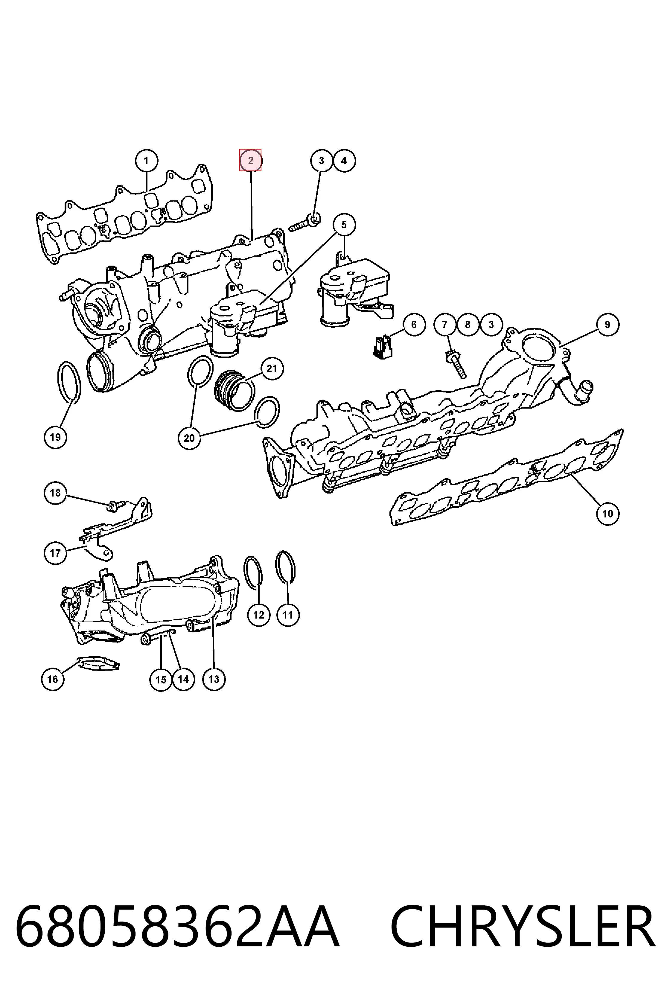 K68023870AA Fiat/Alfa/Lancia Коллектор впускной правый