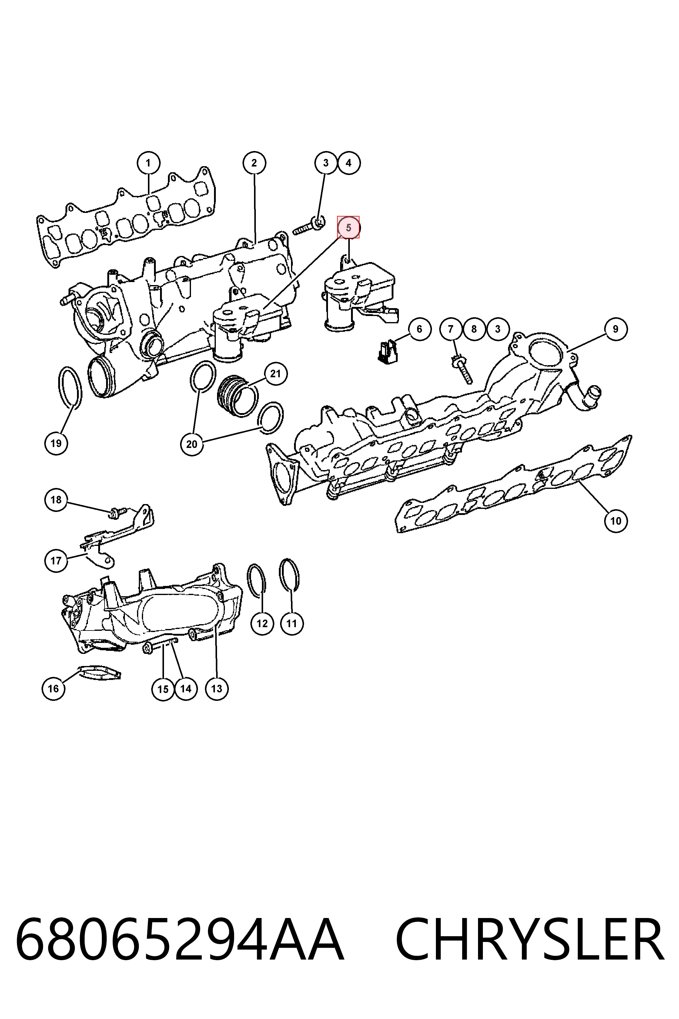 Купить K05175643AA Fiat/Alfa/Lancia Актуатор привода заслонок впускного коллектора