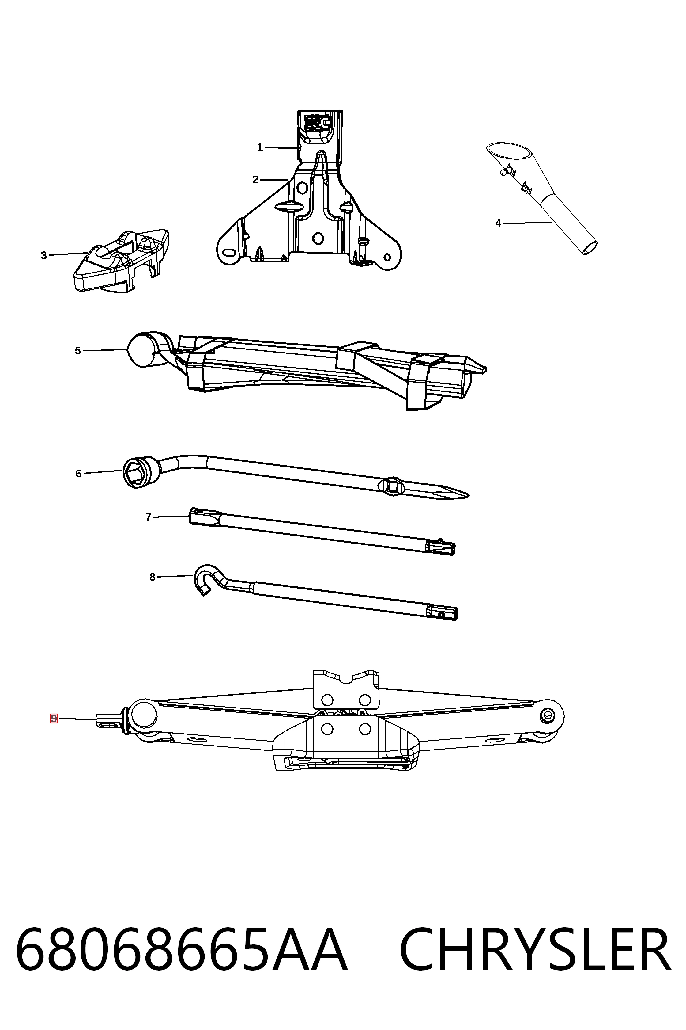 K68068665AB Fiat/Alfa/Lancia Подъемник гидравлический