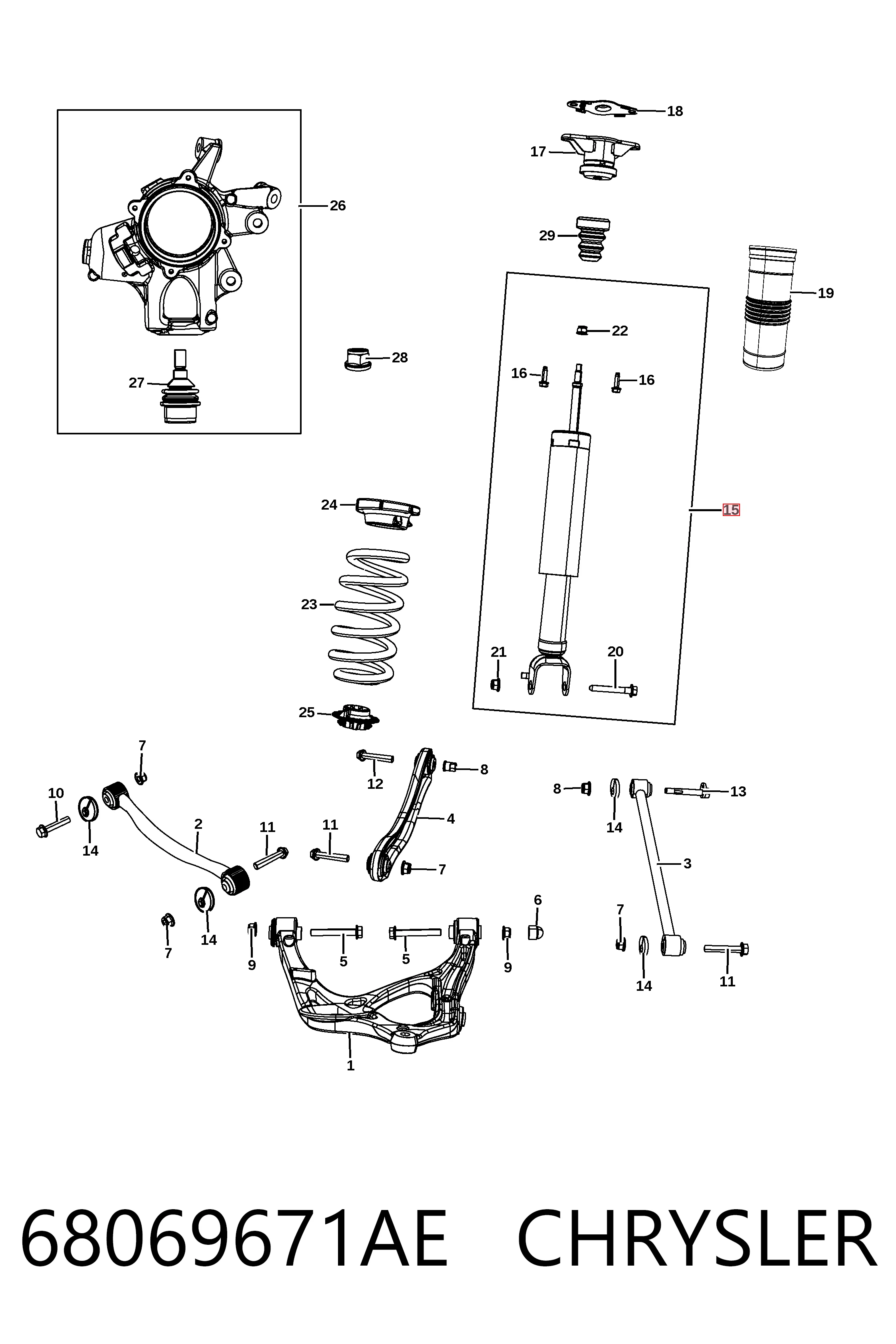 68069671AE Chrysler Амортизаторы задние