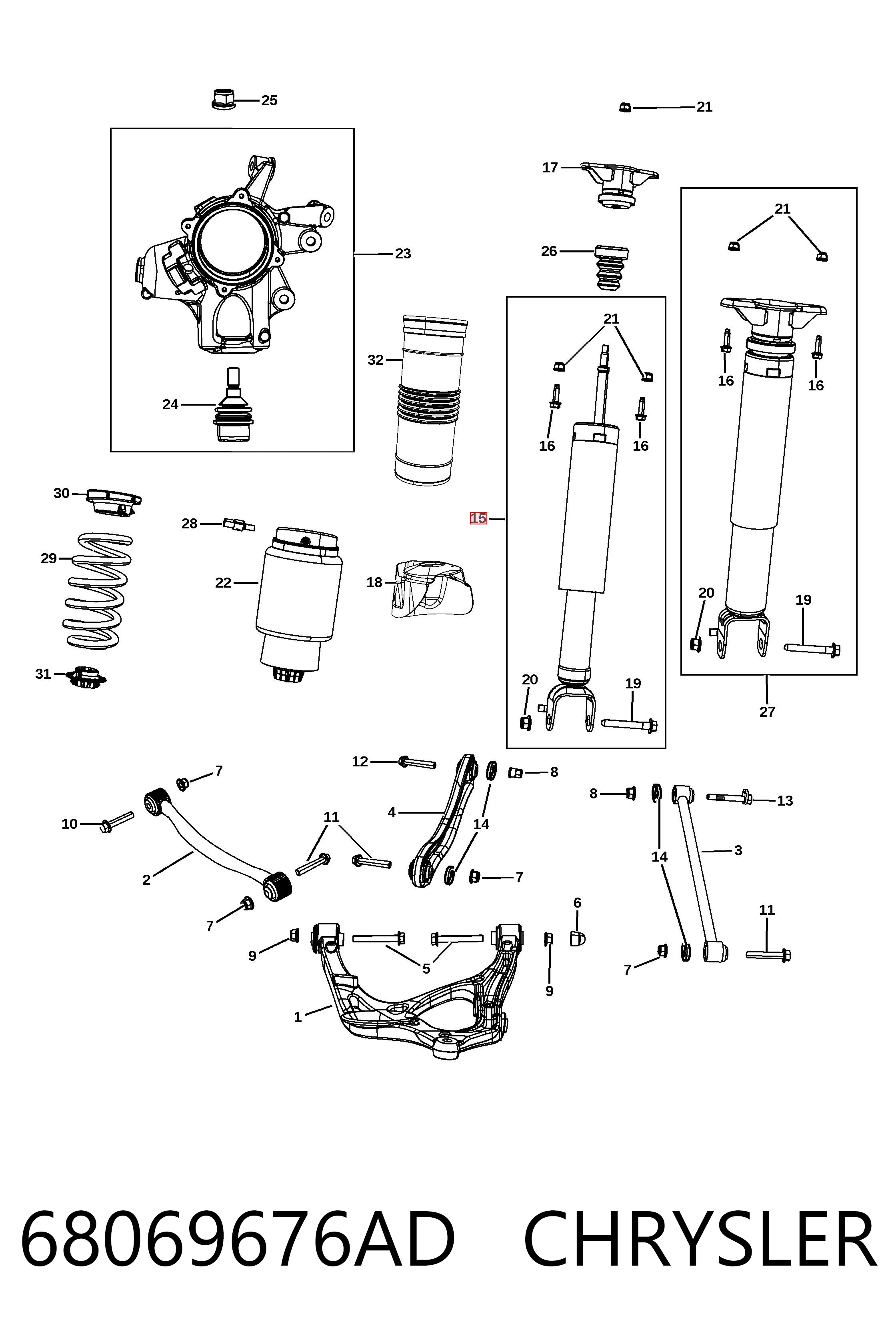 68069676AD Chrysler Амортизаторы задние