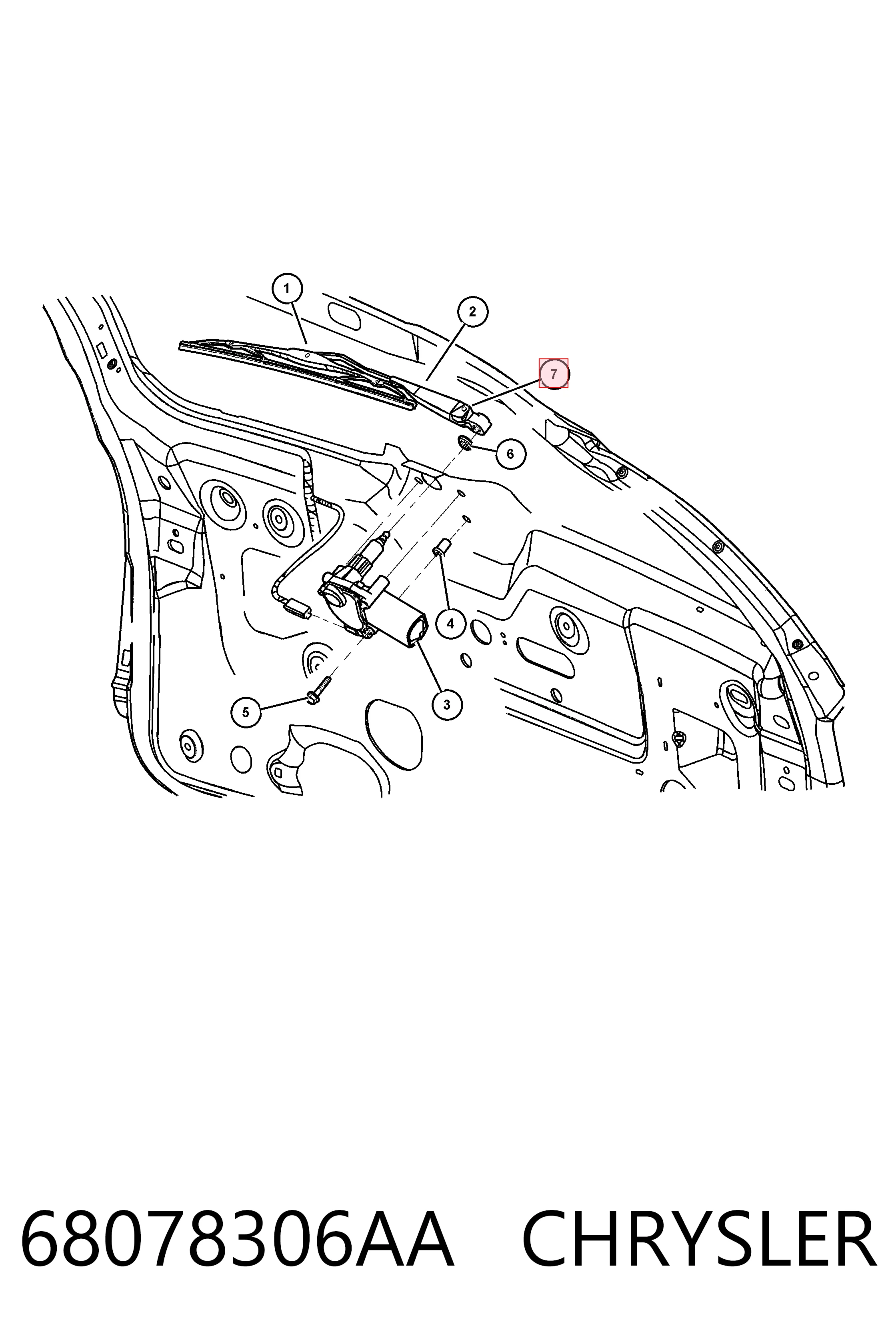 Поводок дворника заднего стекла Fiat/Alfa/Lancia K55077097AC