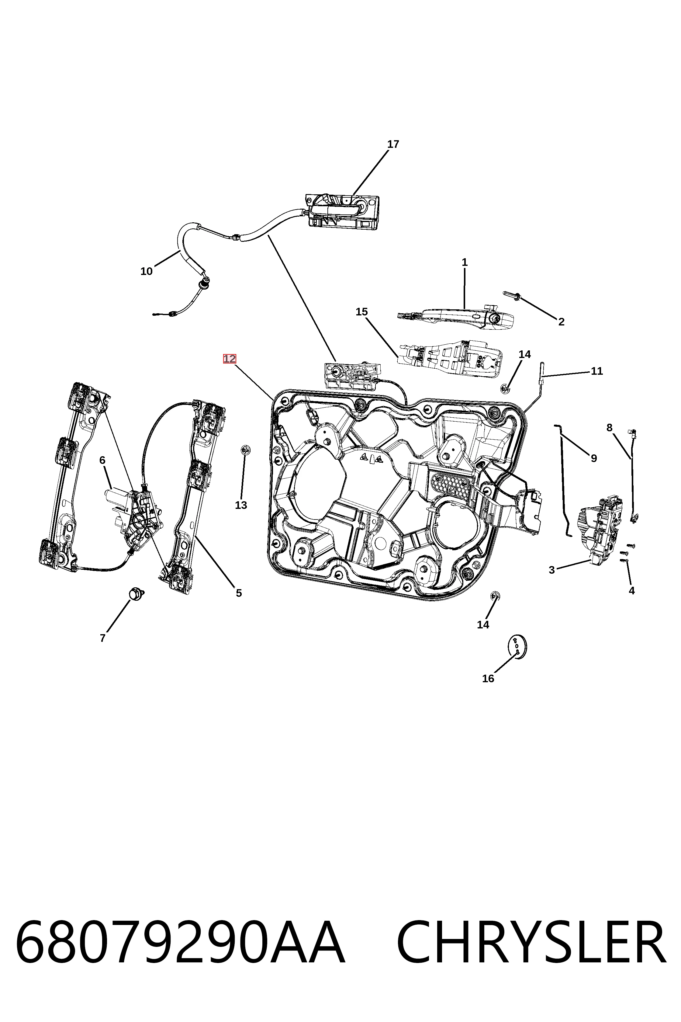 K68079290AC Fiat/Alfa/Lancia Механизм подъема стекол