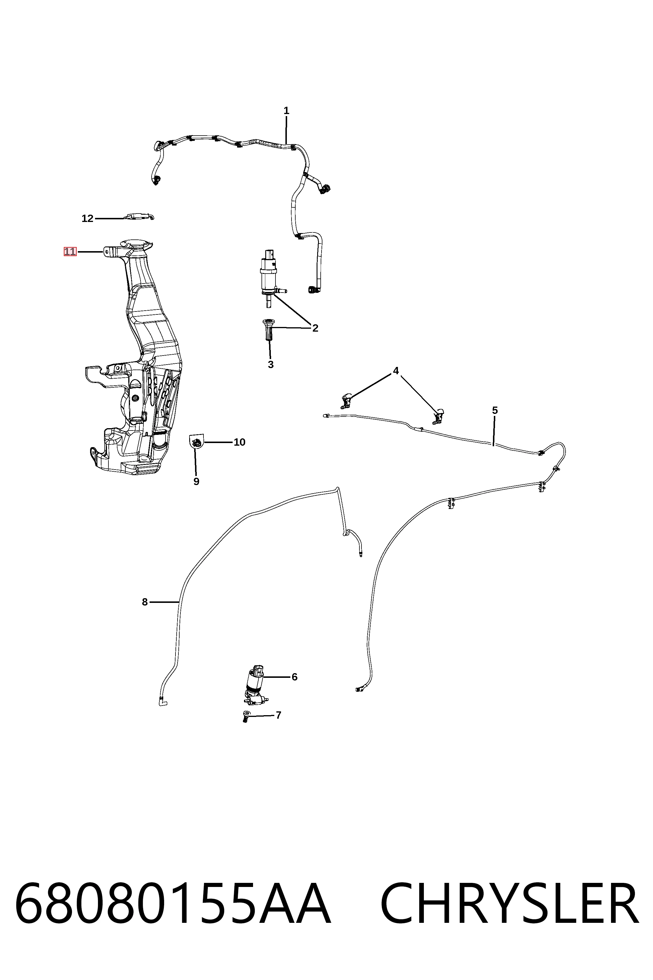 Бачок омывателя K57010719AF Fiat/Alfa/Lancia