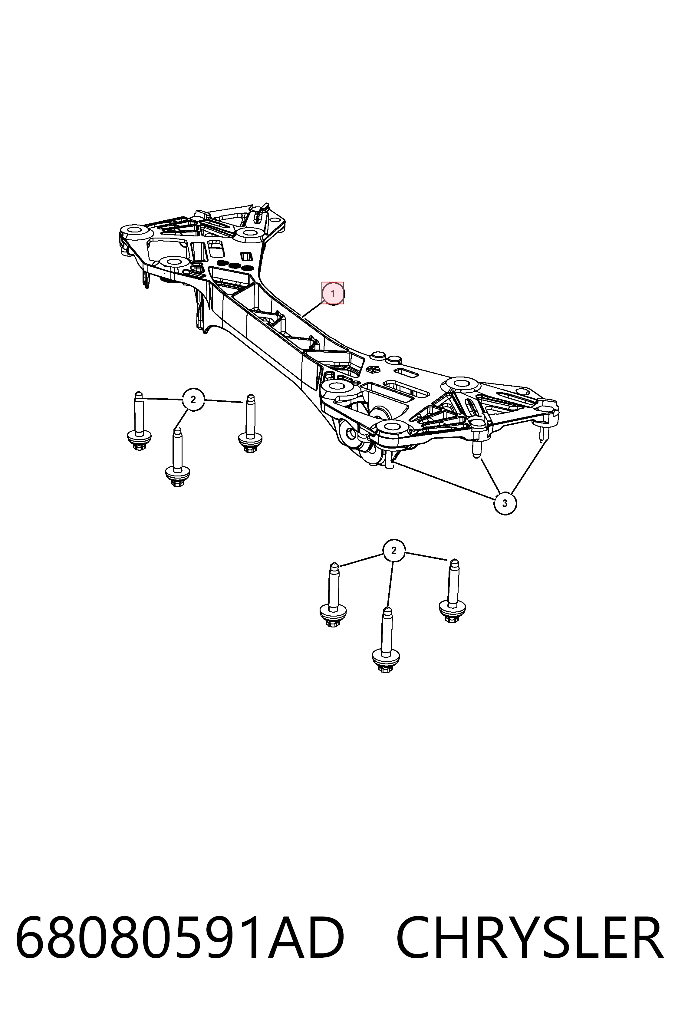 Балка задней подвески поперечная Fiat/Alfa/Lancia K68080591AF цена, от 27.90 USD