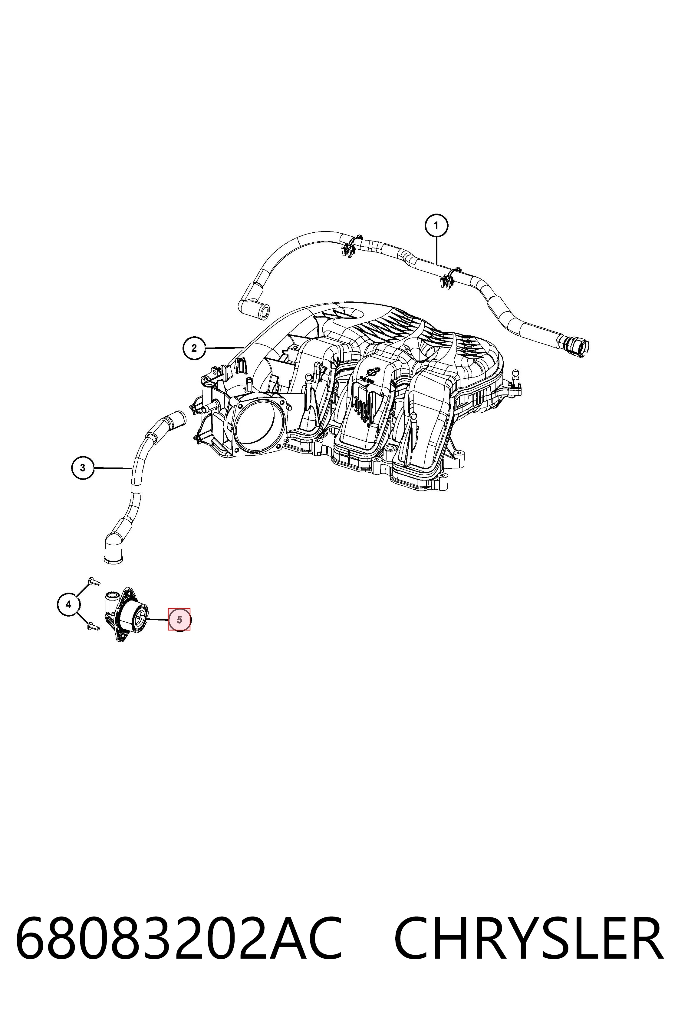 68083202AC Chrysler Клапан PCV вентиляции картера