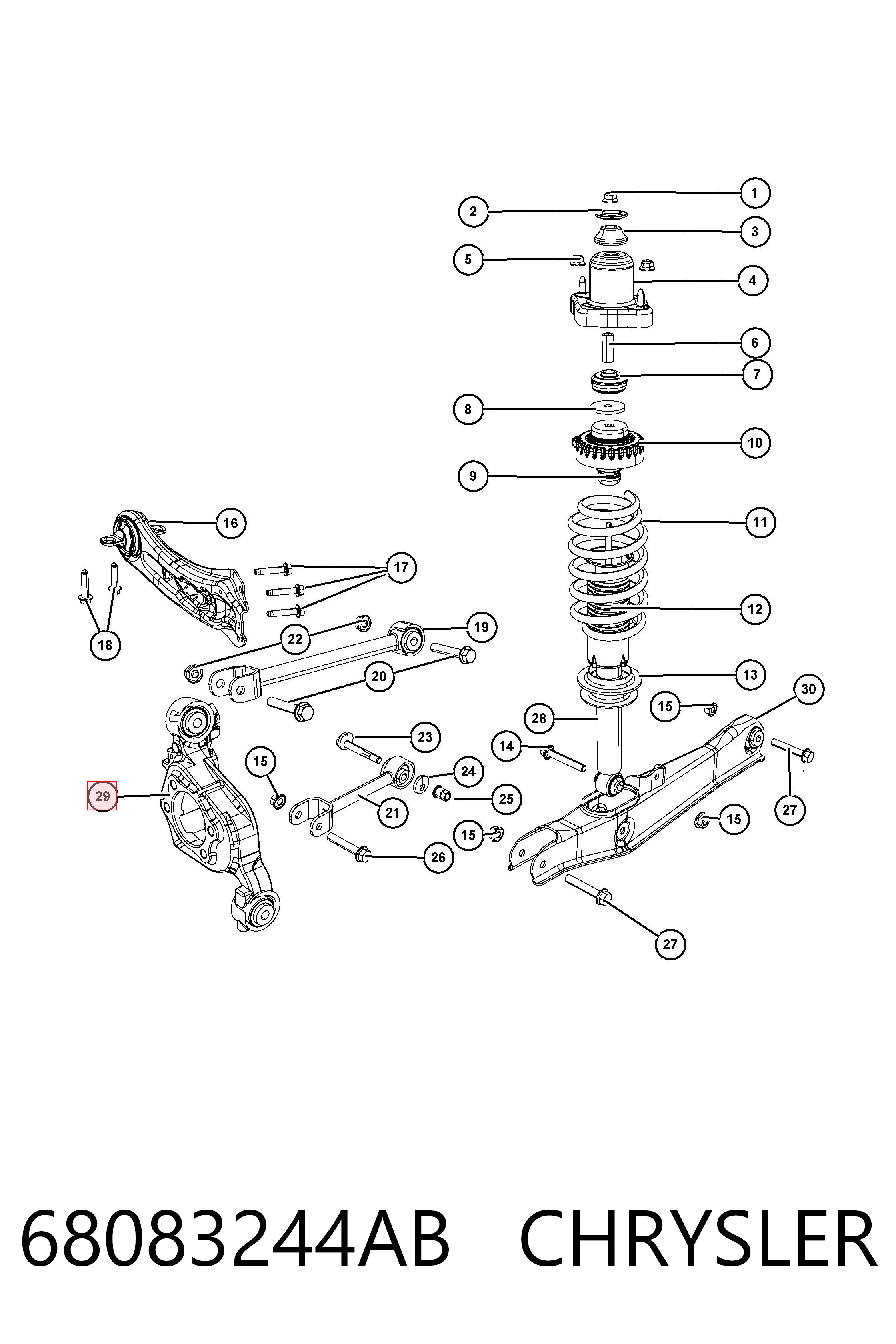 68083244AB Chrysler Цапфа правая
