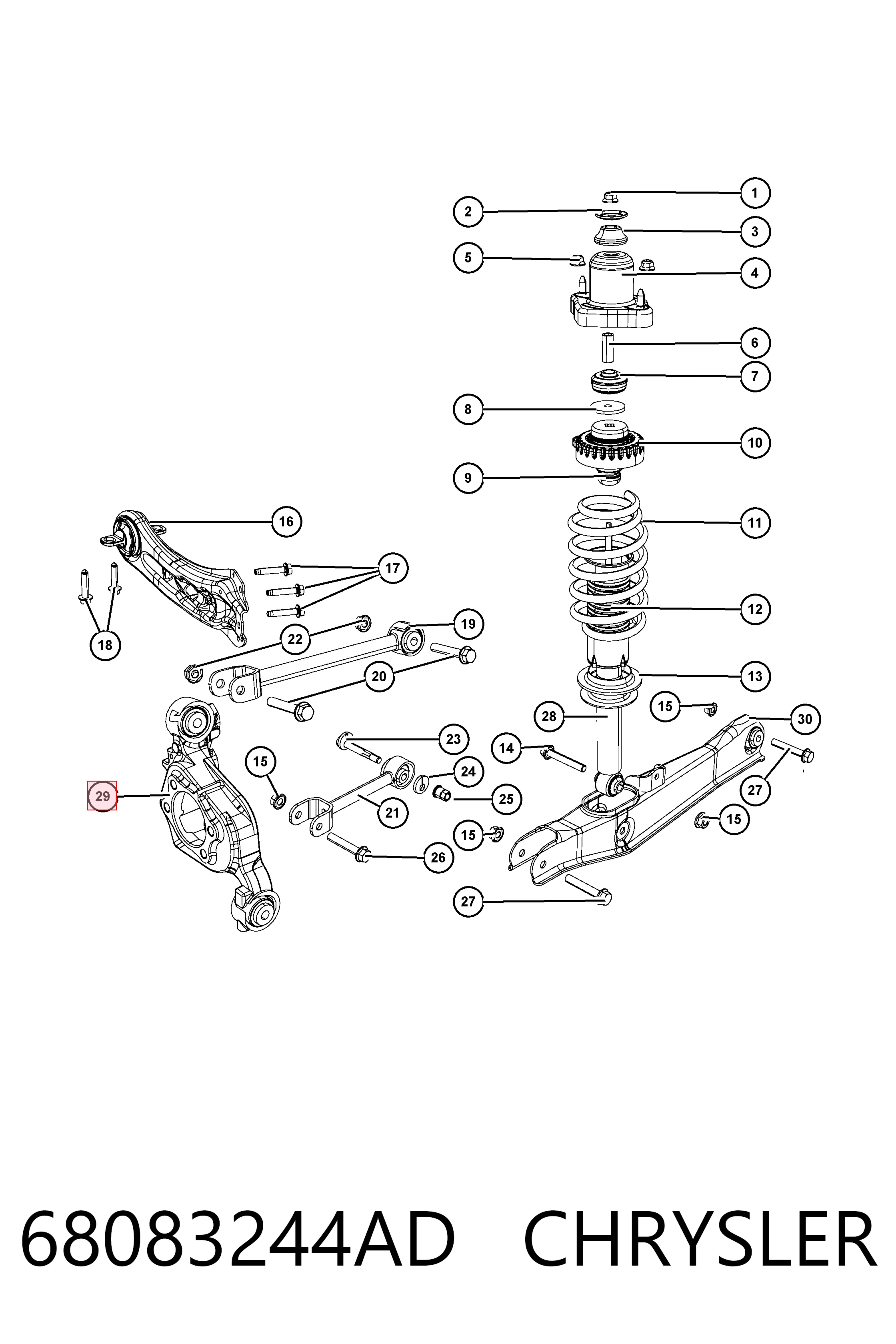 68083244AD Chrysler Цапфа правая