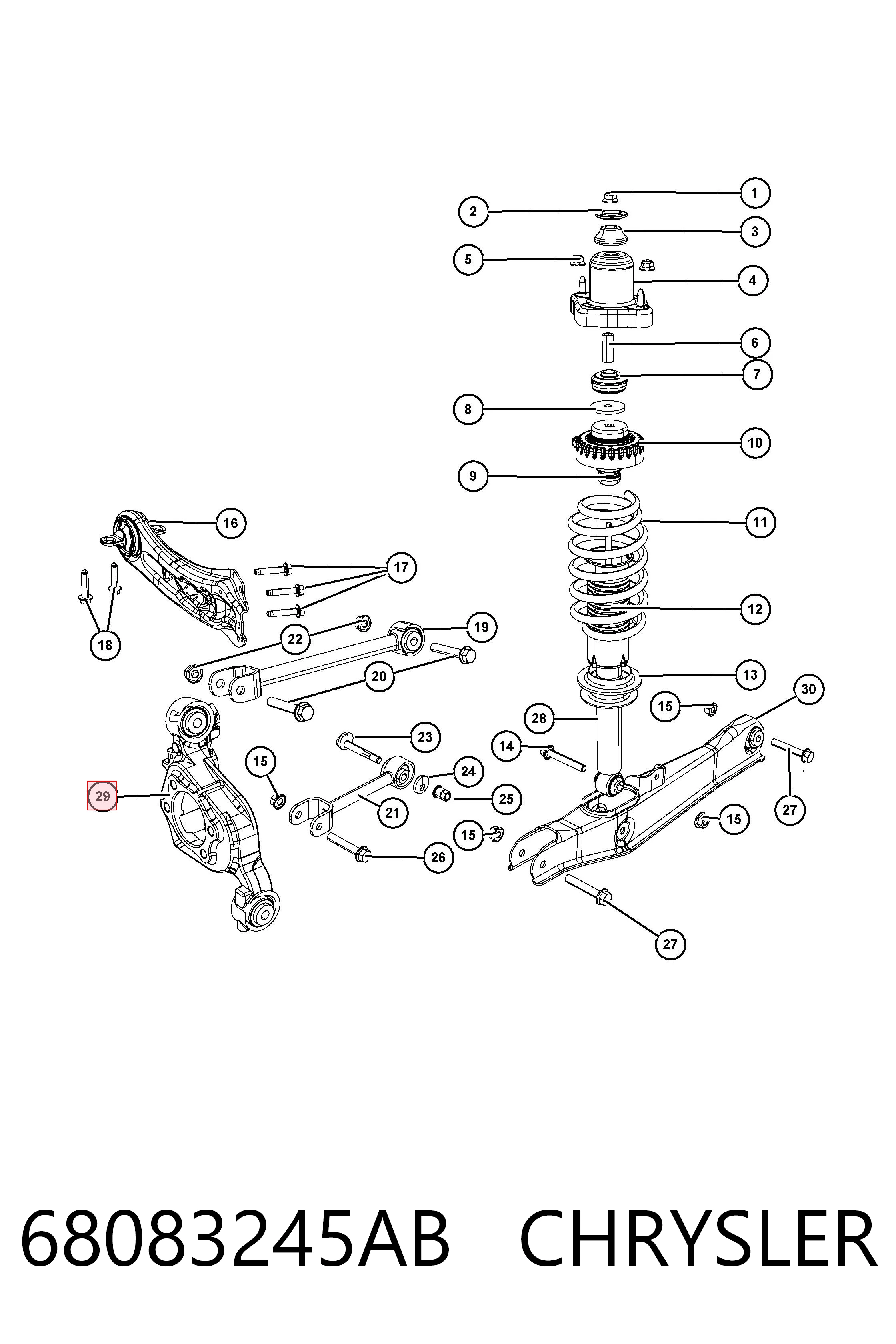 68083245AB Chrysler Цапфа левая