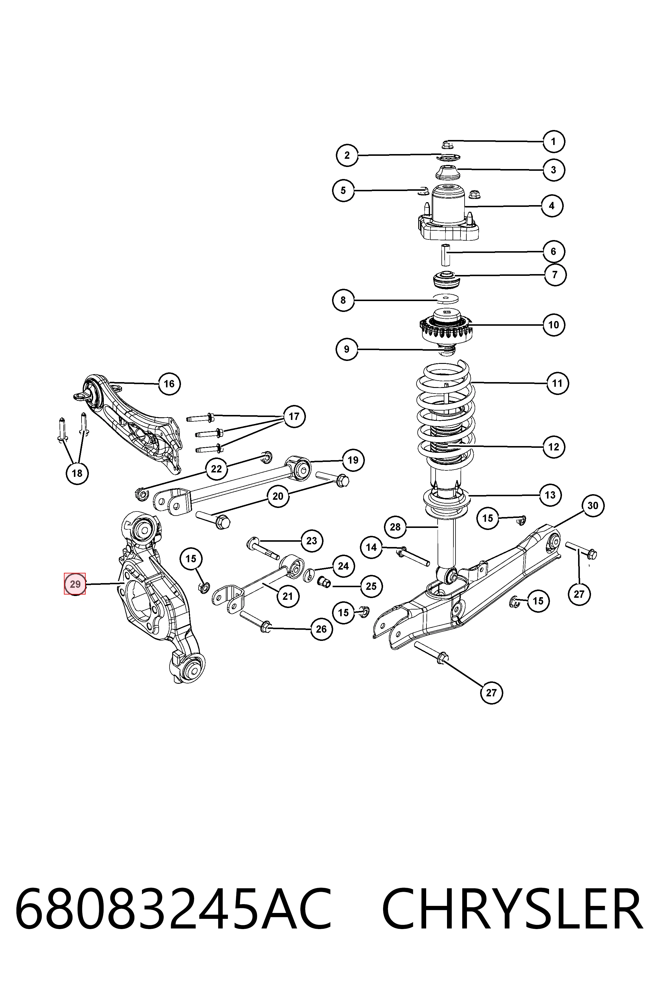 68083245AC Chrysler Цапфа левая