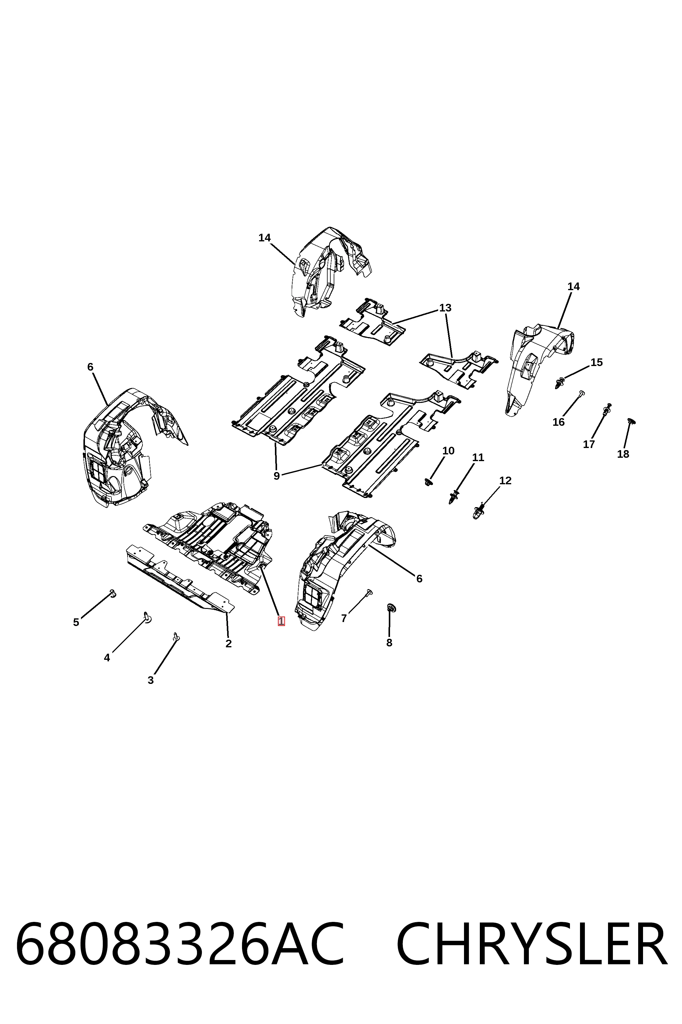 68083326AC Chrysler Защита картера двигателя