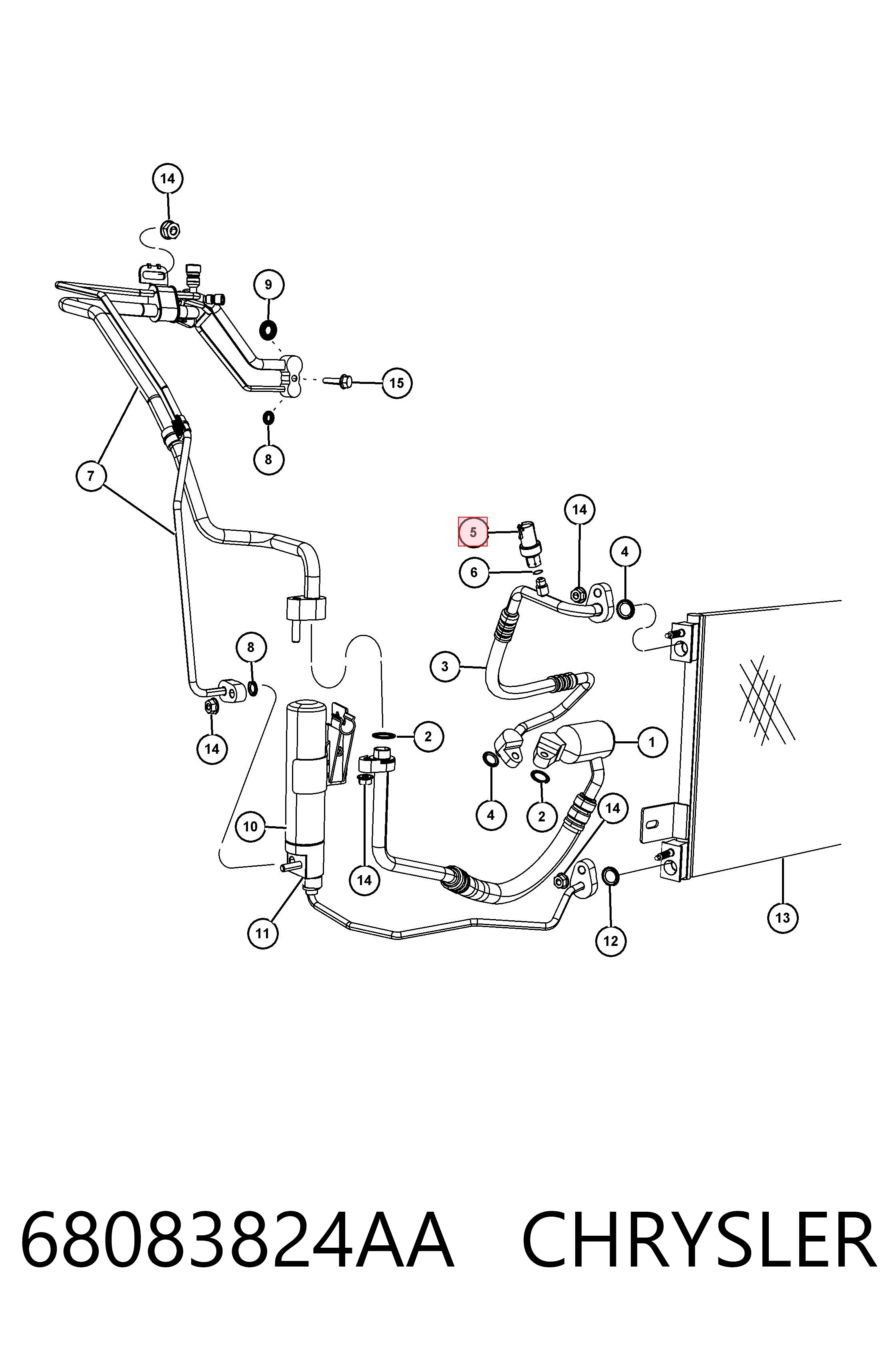 68083824AA Chrysler Клапан давления кондиционера