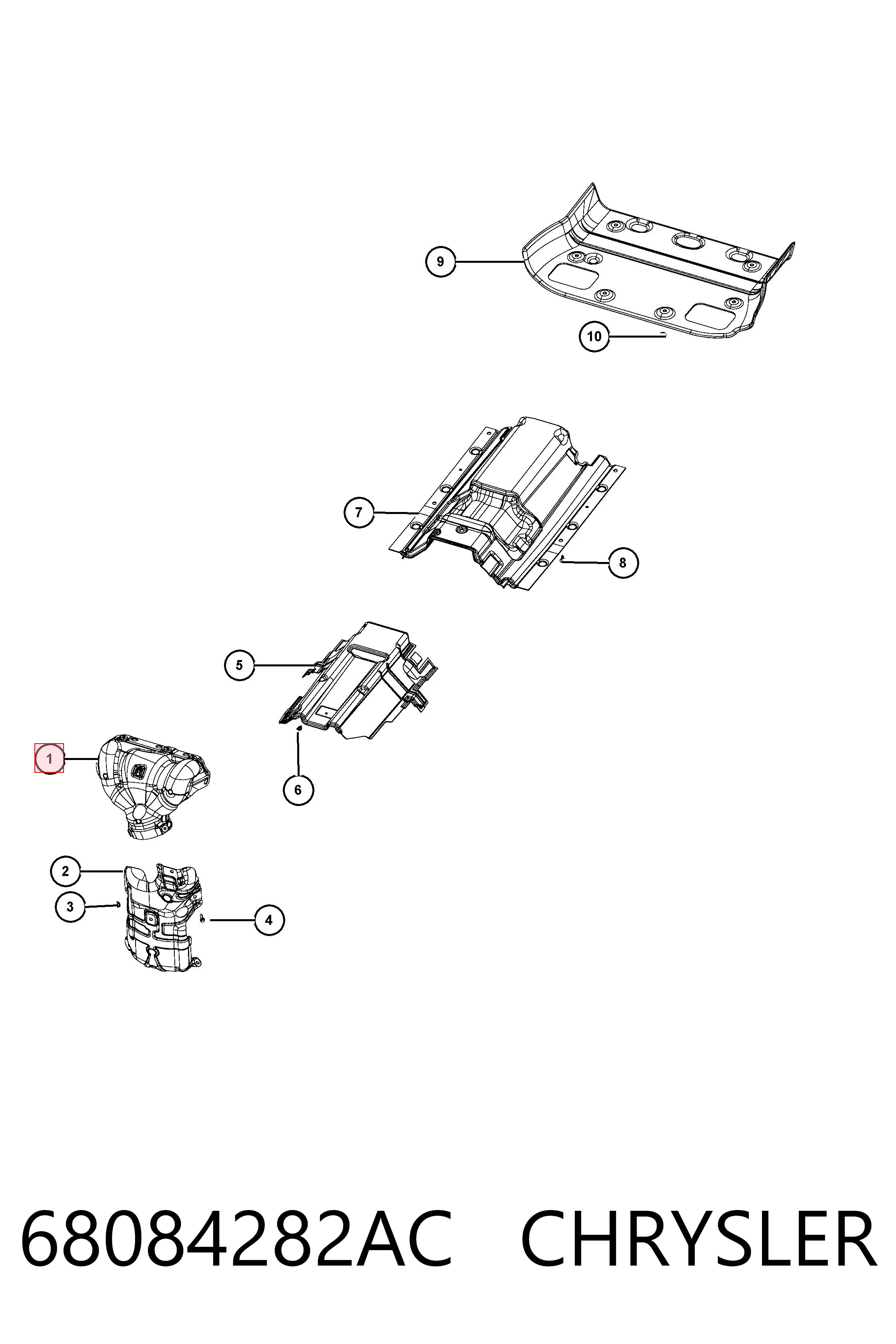 68084282AC Chrysler Крышка выпускного коллектора