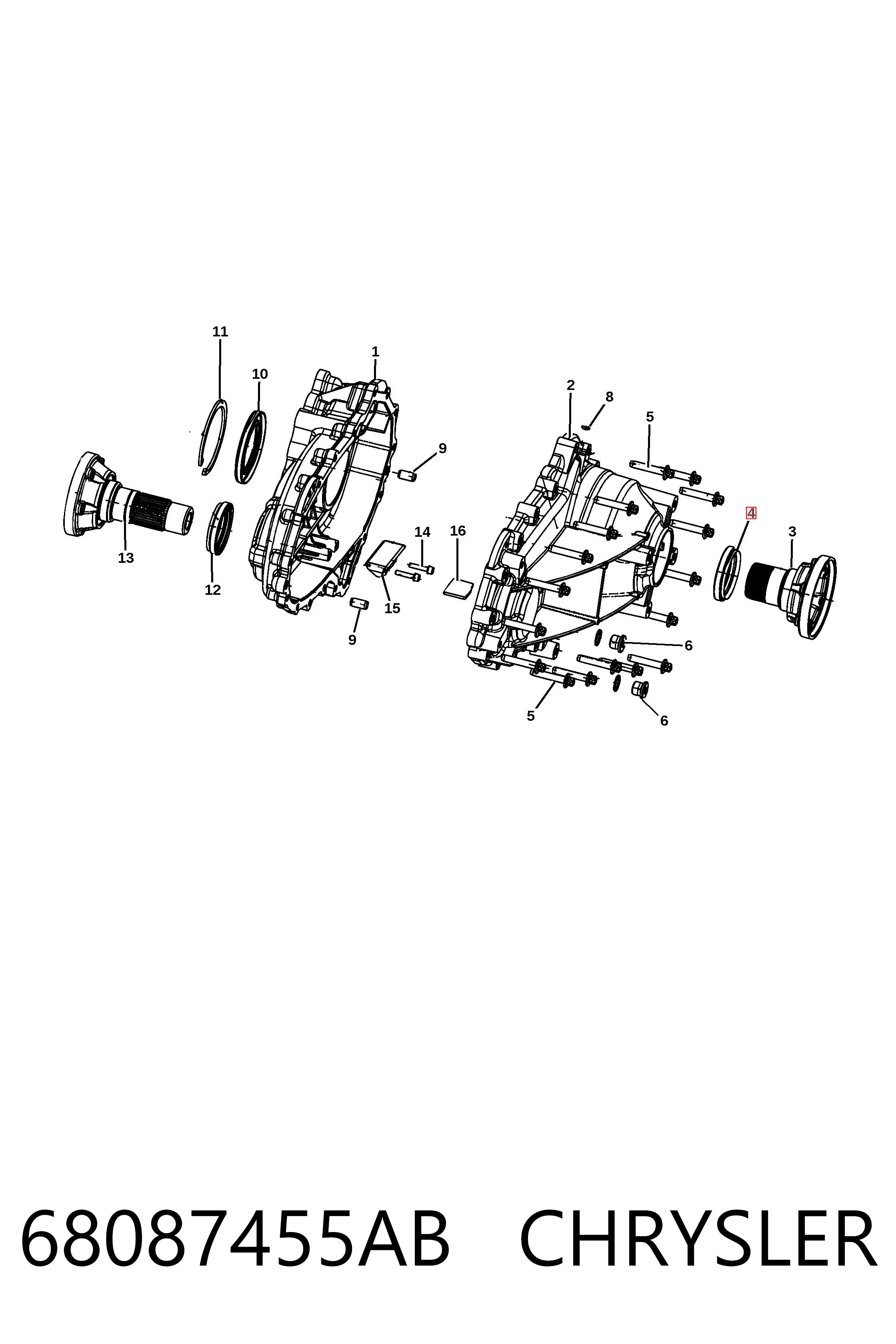 Сальник раздаточной коробки задний выходной K68087455AA Fiat/Alfa/Lancia