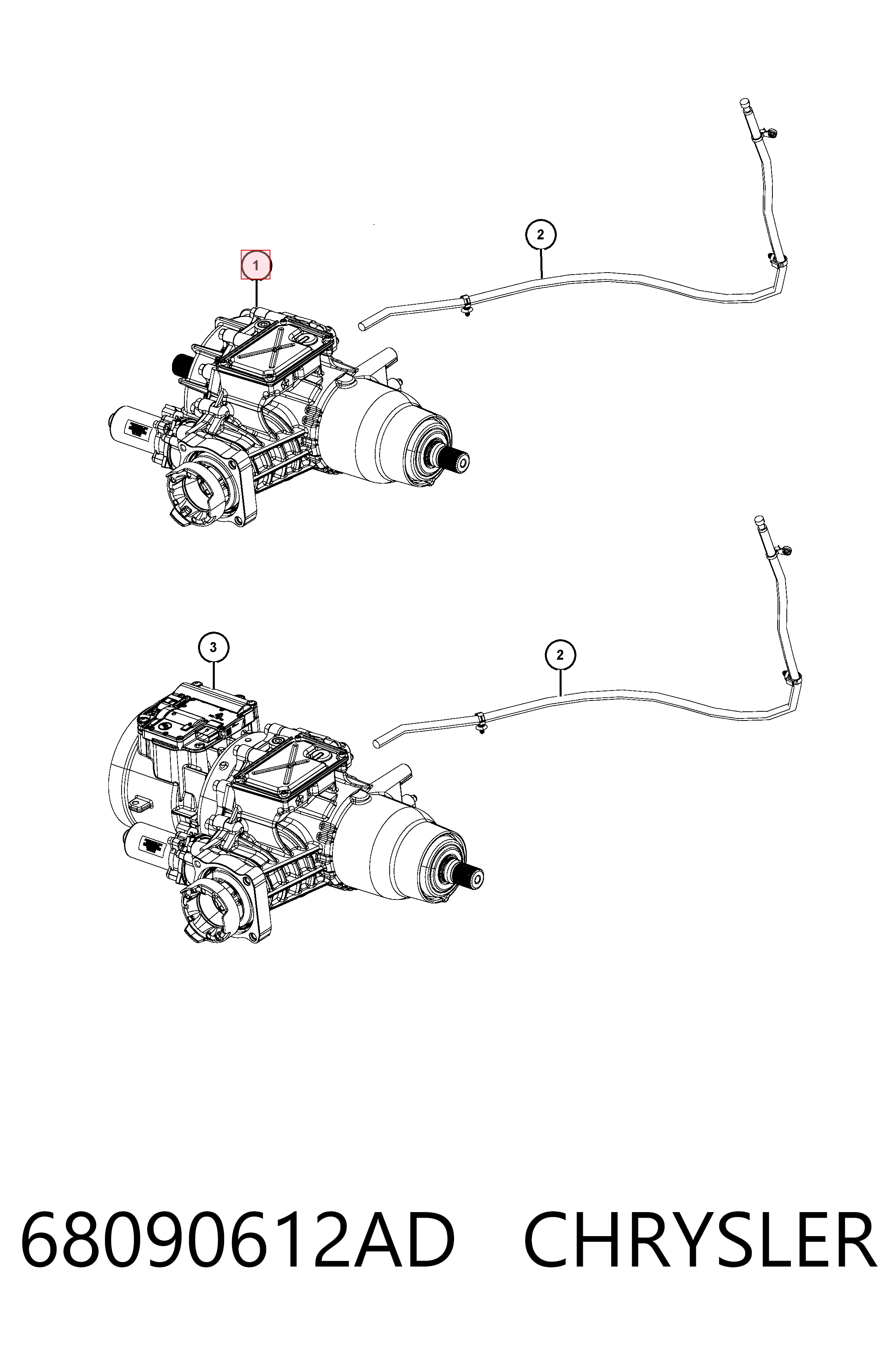 68090612AD Chrysler Задний дифференциал редуктор