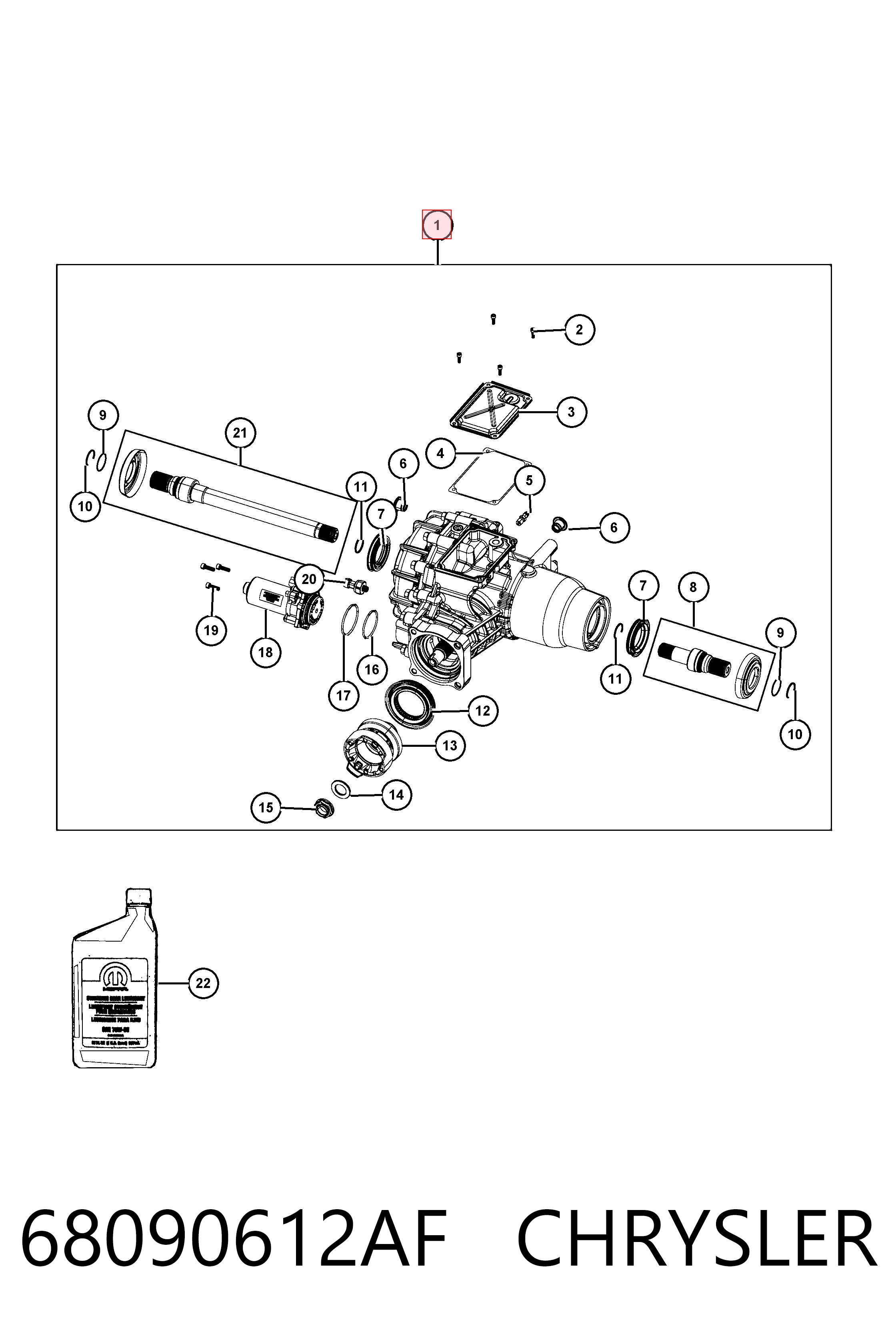 Задний дифференциал K68306795AB Fiat/Alfa/Lancia