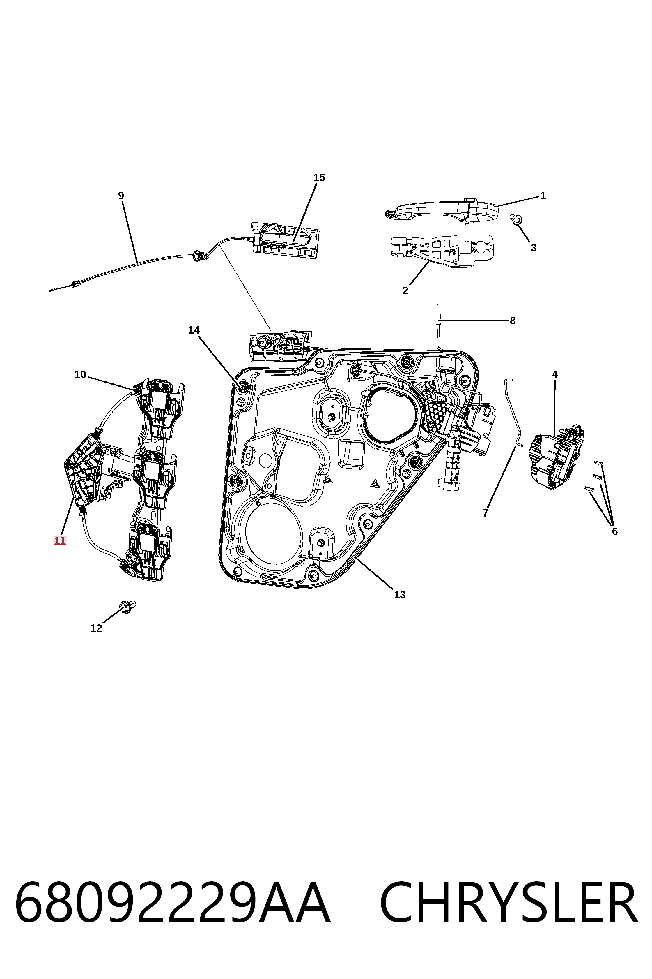 Купить K68079285AB Fiat/Alfa/Lancia Мотор стеклоподъемника двери задней левой