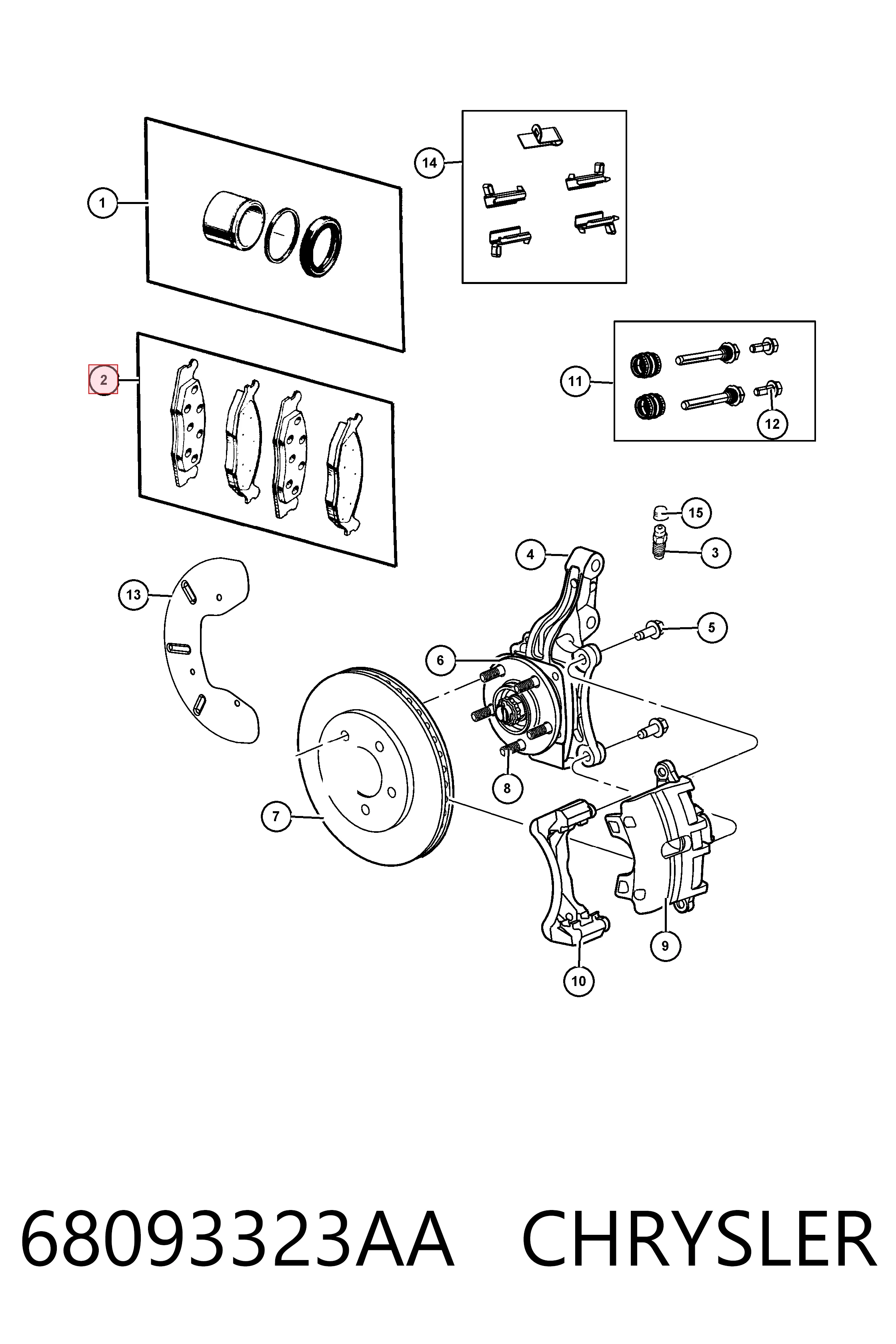 68093323AA Chrysler Колодки передние