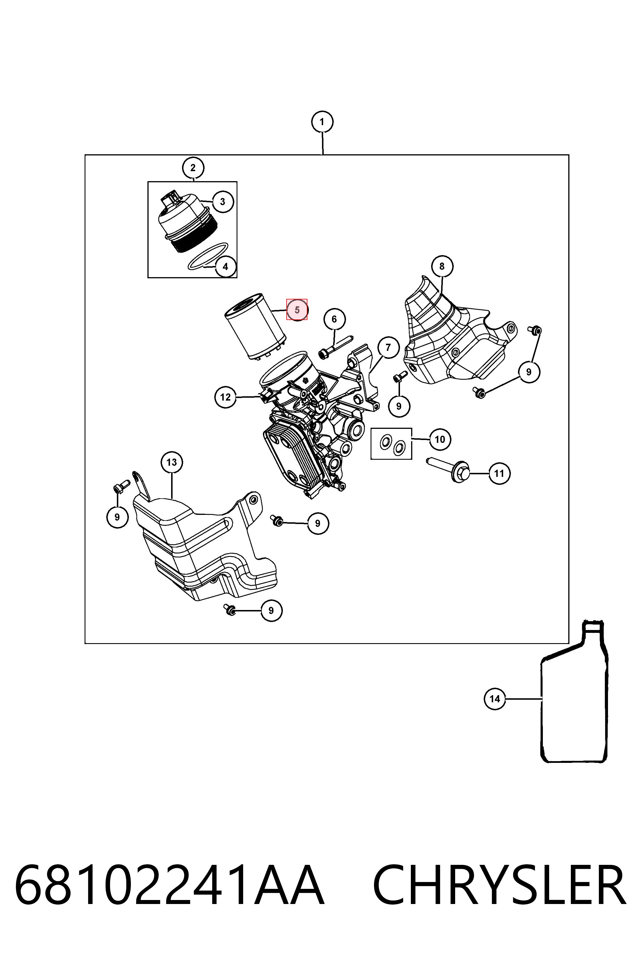 68102241AA Chrysler Масляный фильтр двигателя