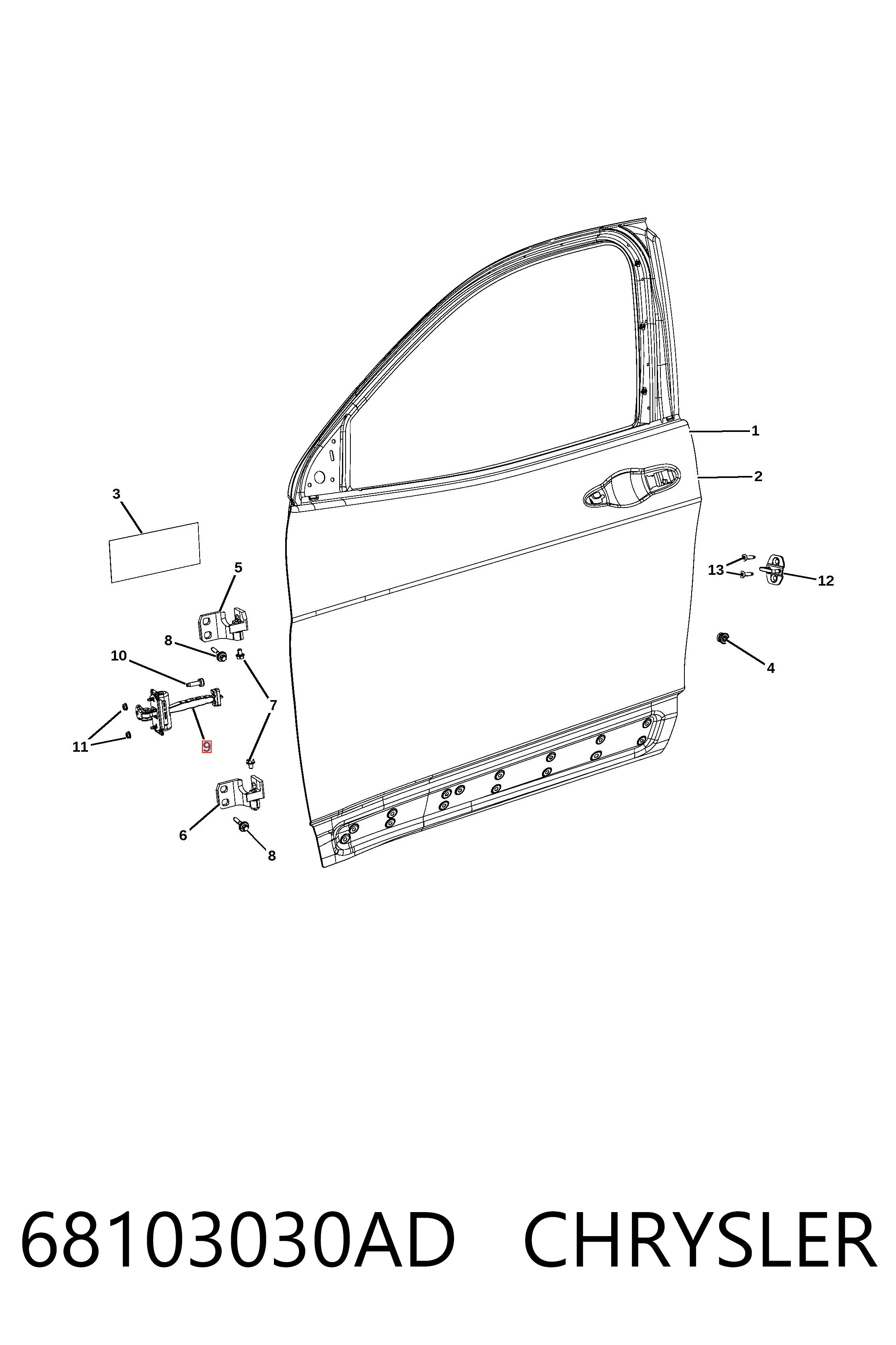 Купить K68103030AC Fiat/Alfa/Lancia Ограничитель открывания дверей