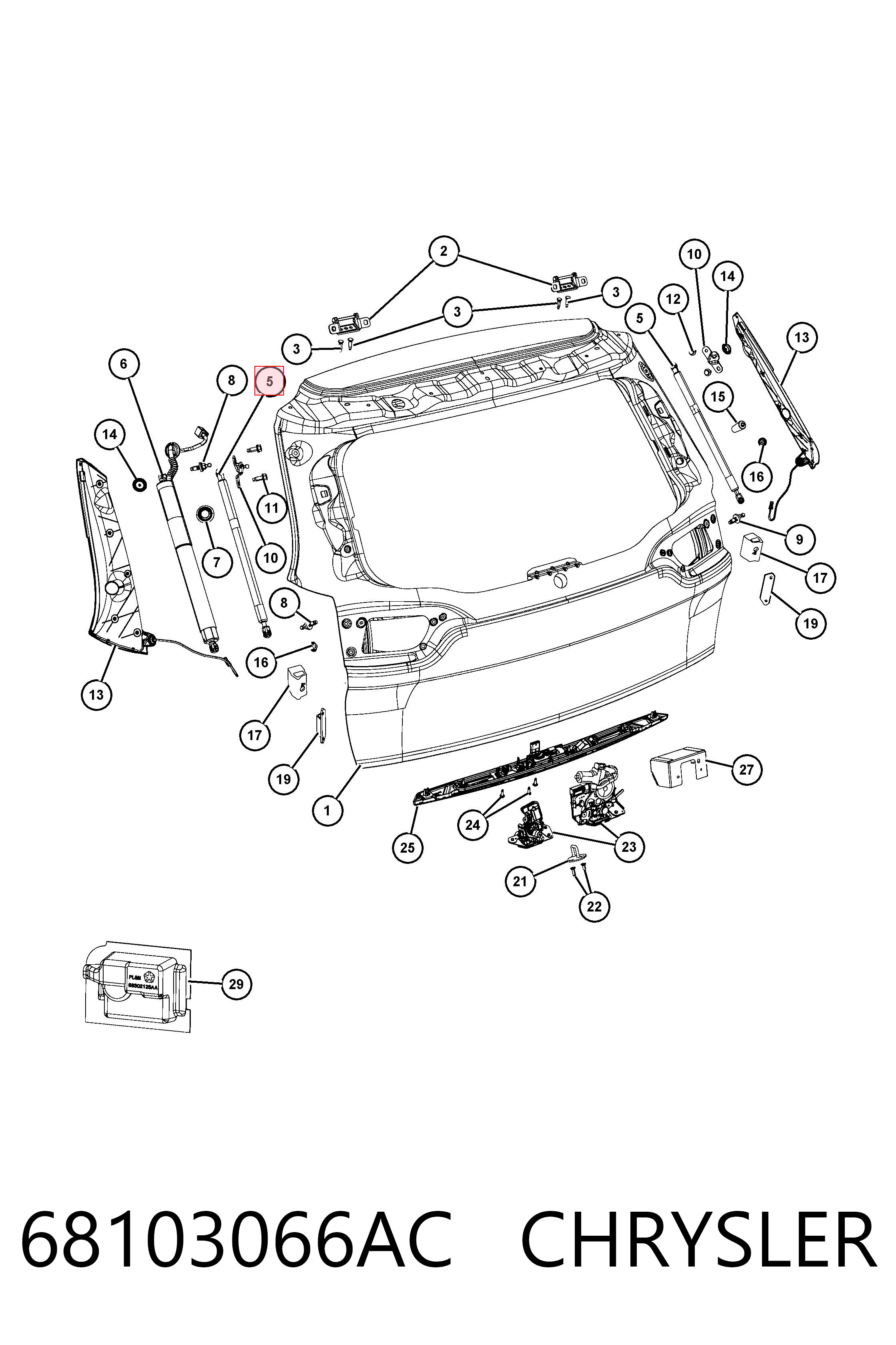 Купить K68103066AC Fiat/Alfa/Lancia Амортизатор двери багажника