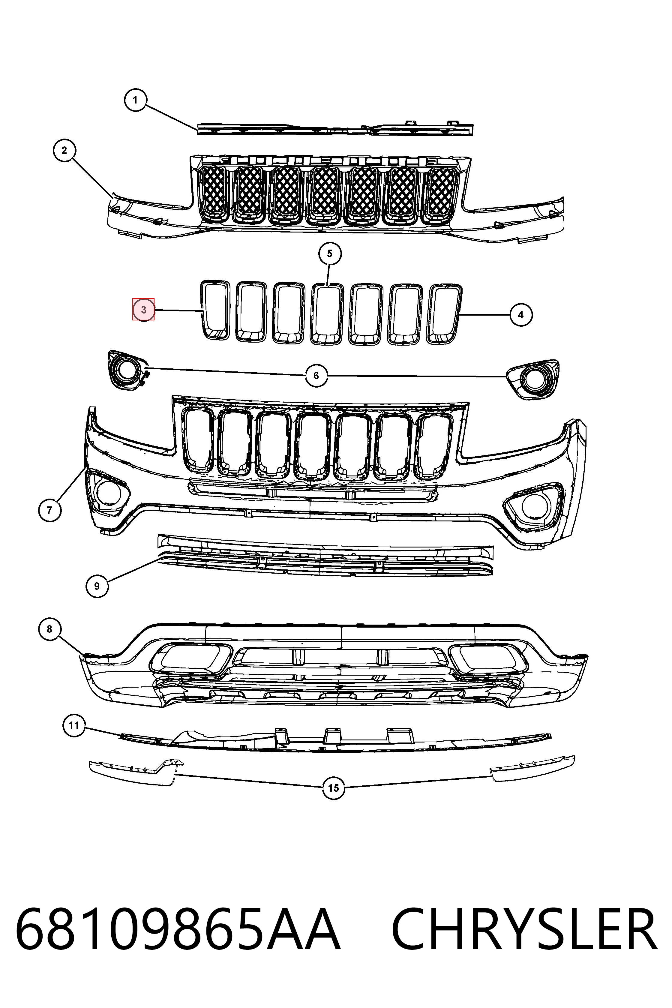 Молдинг решетки радиатора Polcar 34X1051 цена, от 47.19 USD