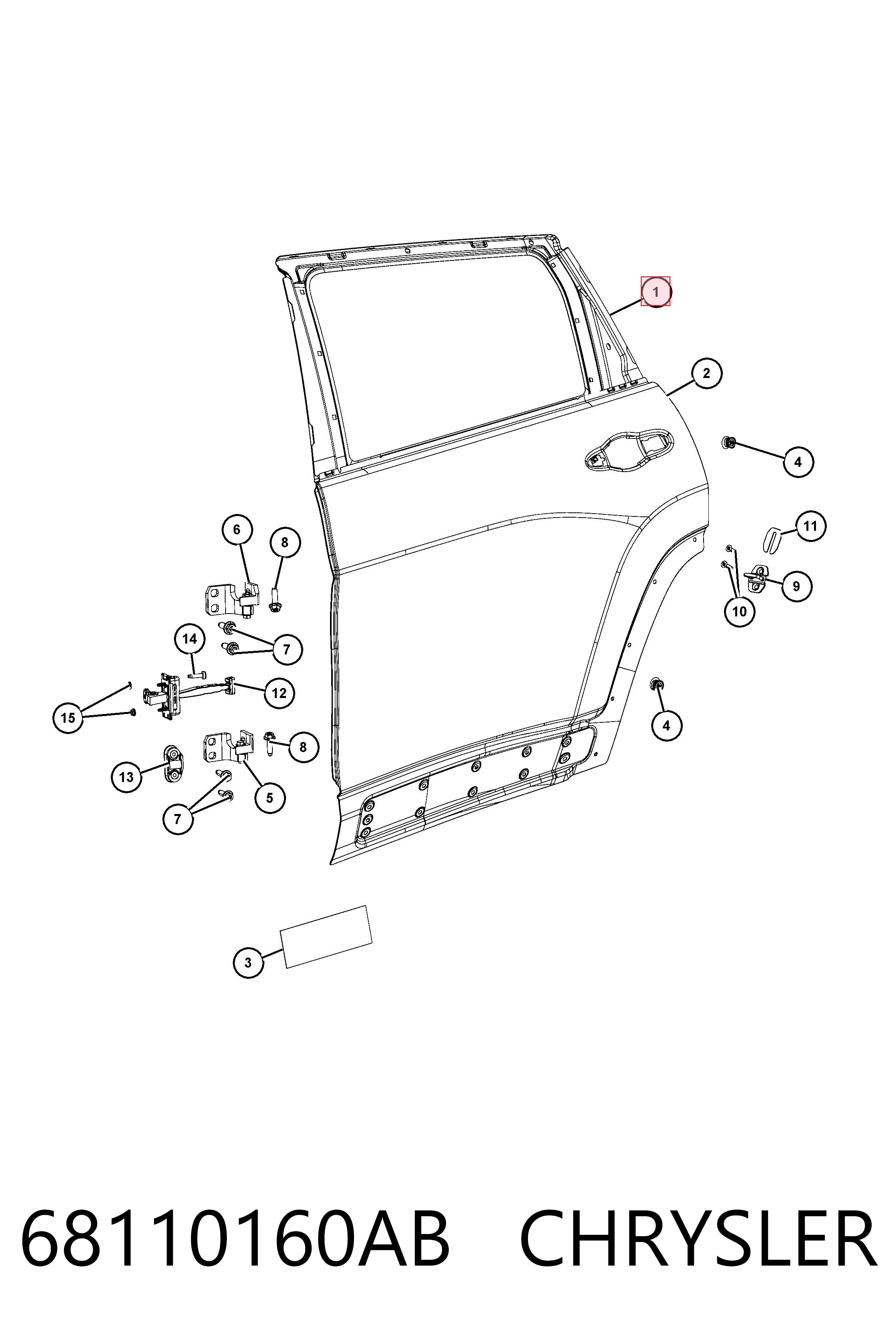 K68110160AD Fiat/Alfa/Lancia Дверь задняя, правая