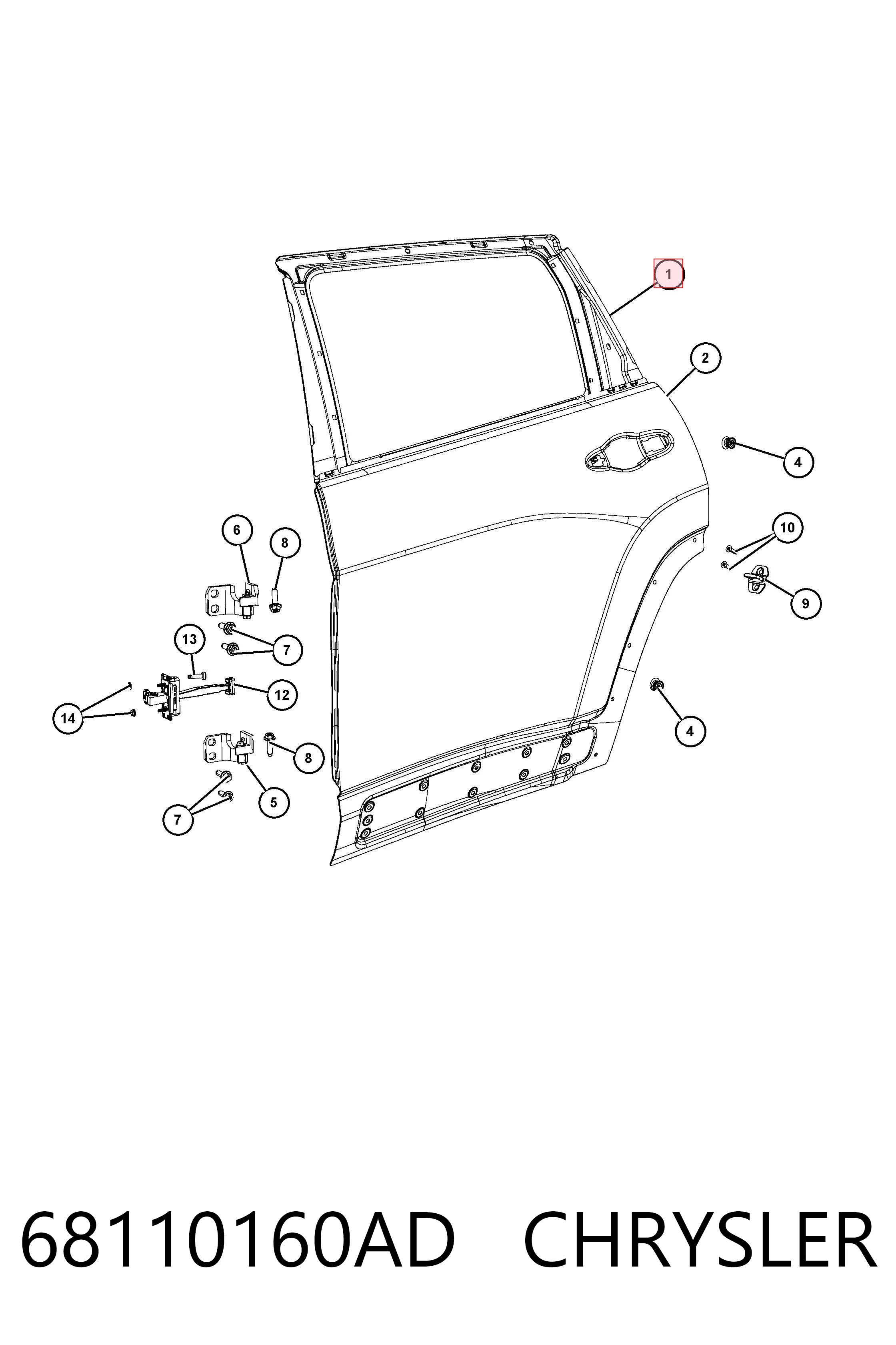 Купить K68110160AD Fiat/Alfa/Lancia Дверь задняя в сборе