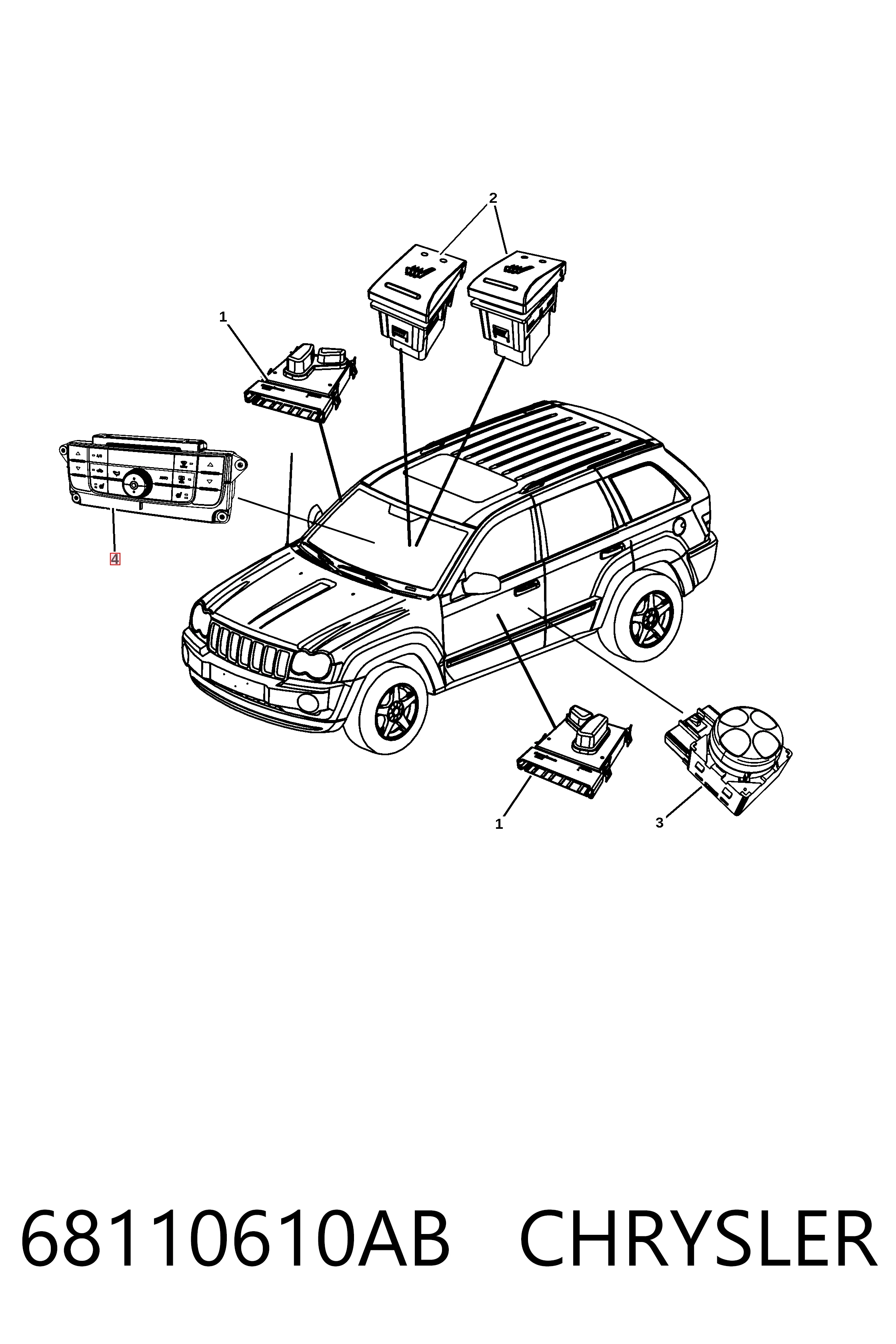 K68110610AA Fiat/Alfa/Lancia Блок управления климат-контролем