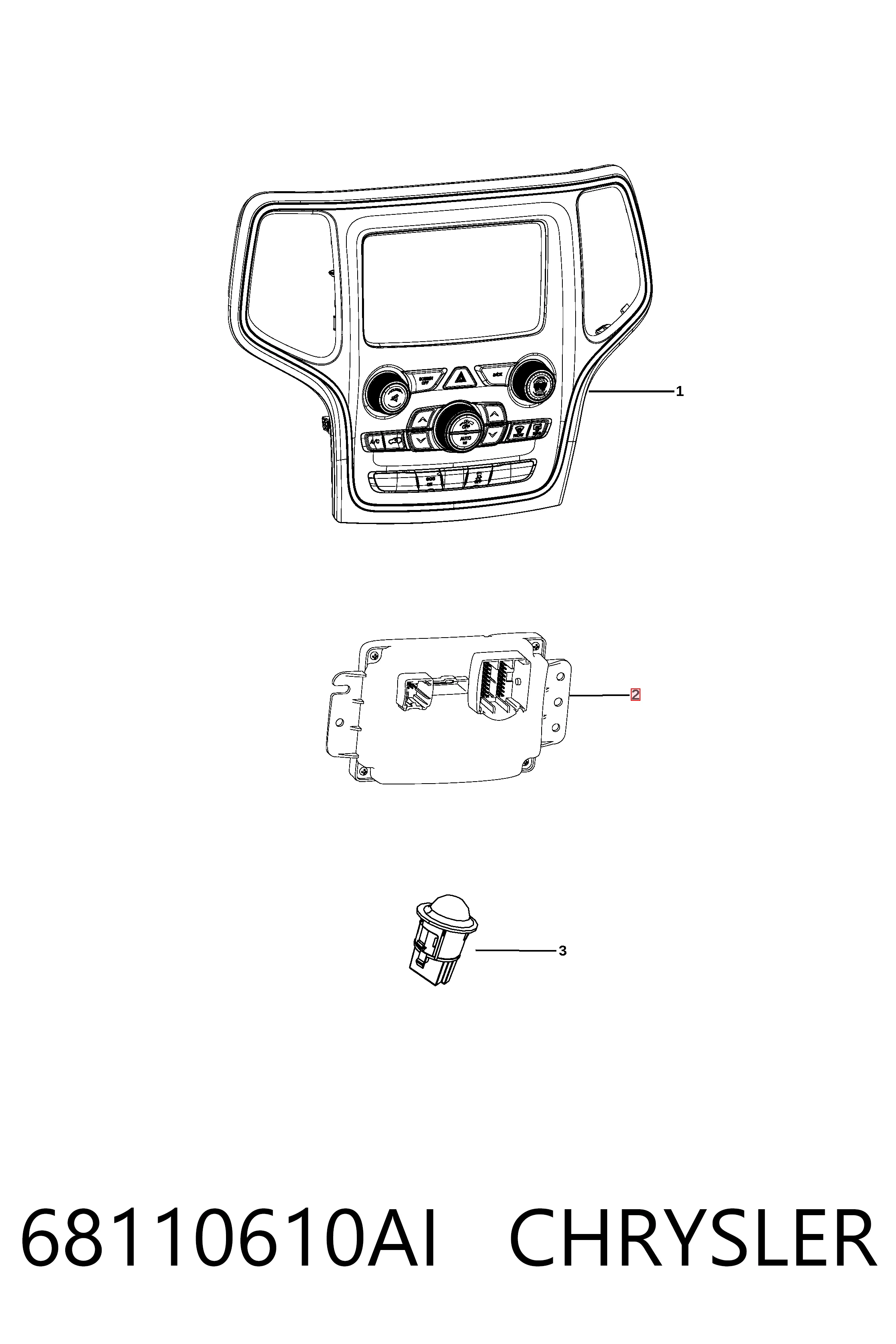 Купить K68110610AA Fiat/Alfa/Lancia Модуль управления климат-контролем