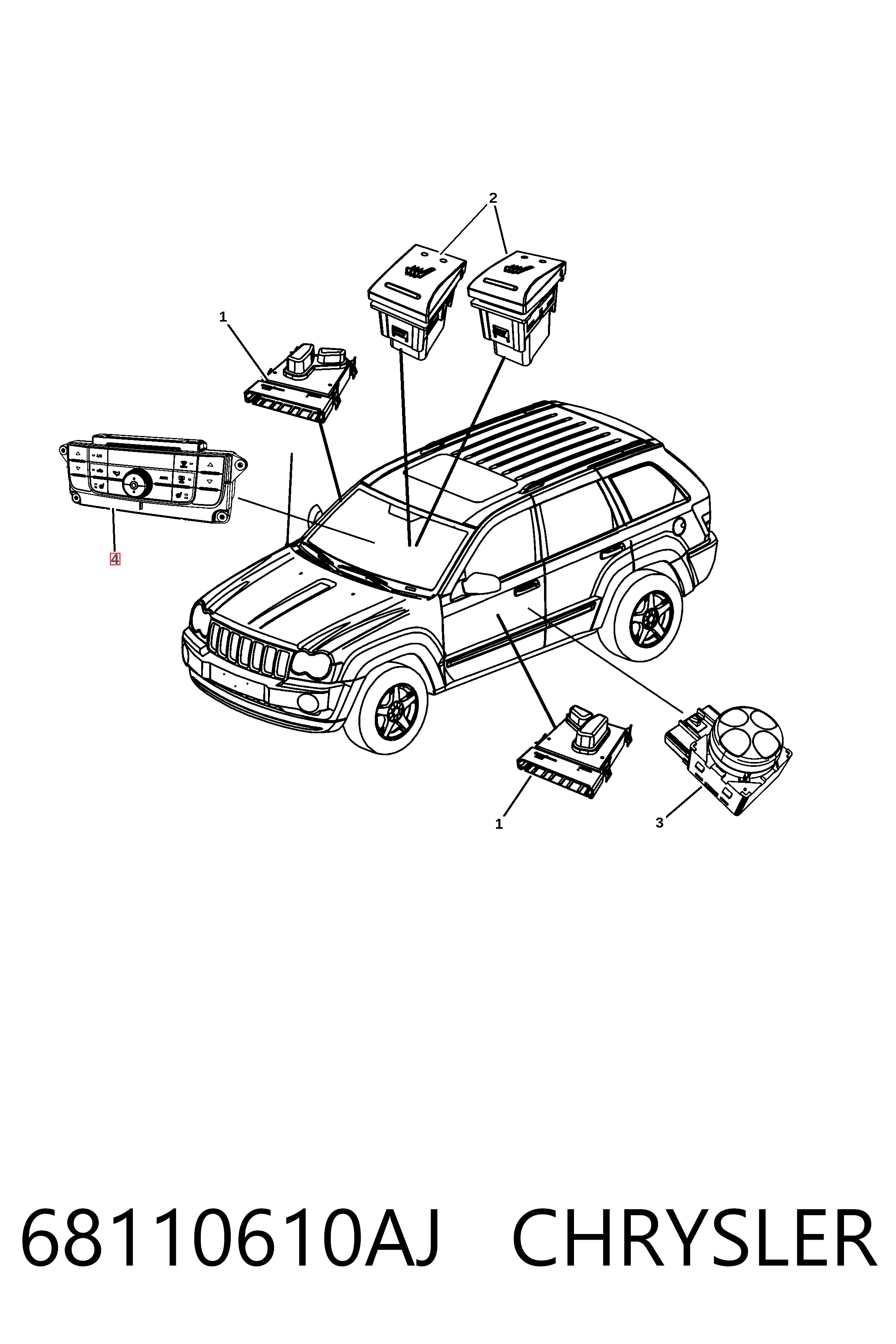 Модуль управления климат-контролем K68110610AA Fiat/Alfa/Lancia