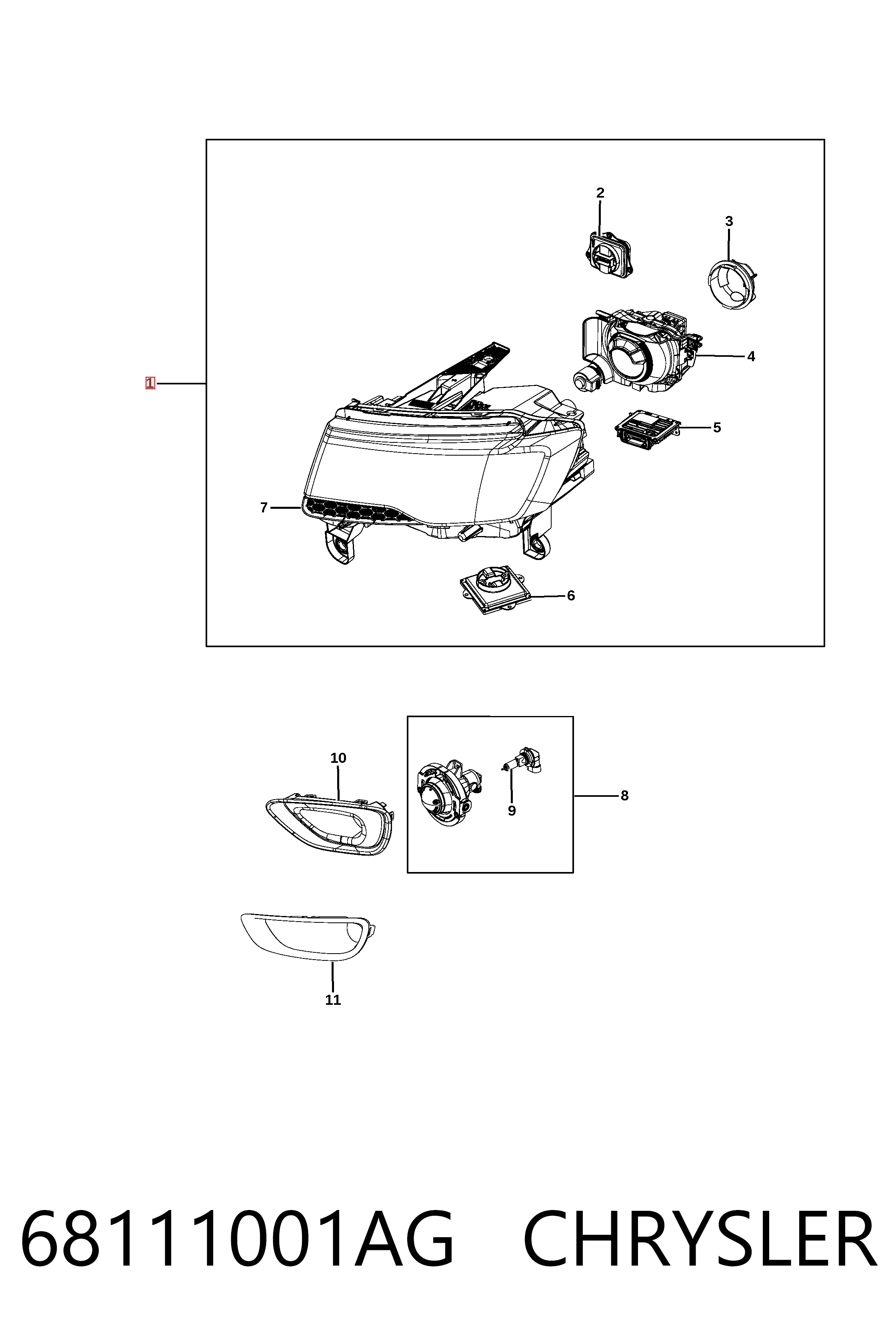 Купить K68111001AH Fiat/Alfa/Lancia Фара левая передняя