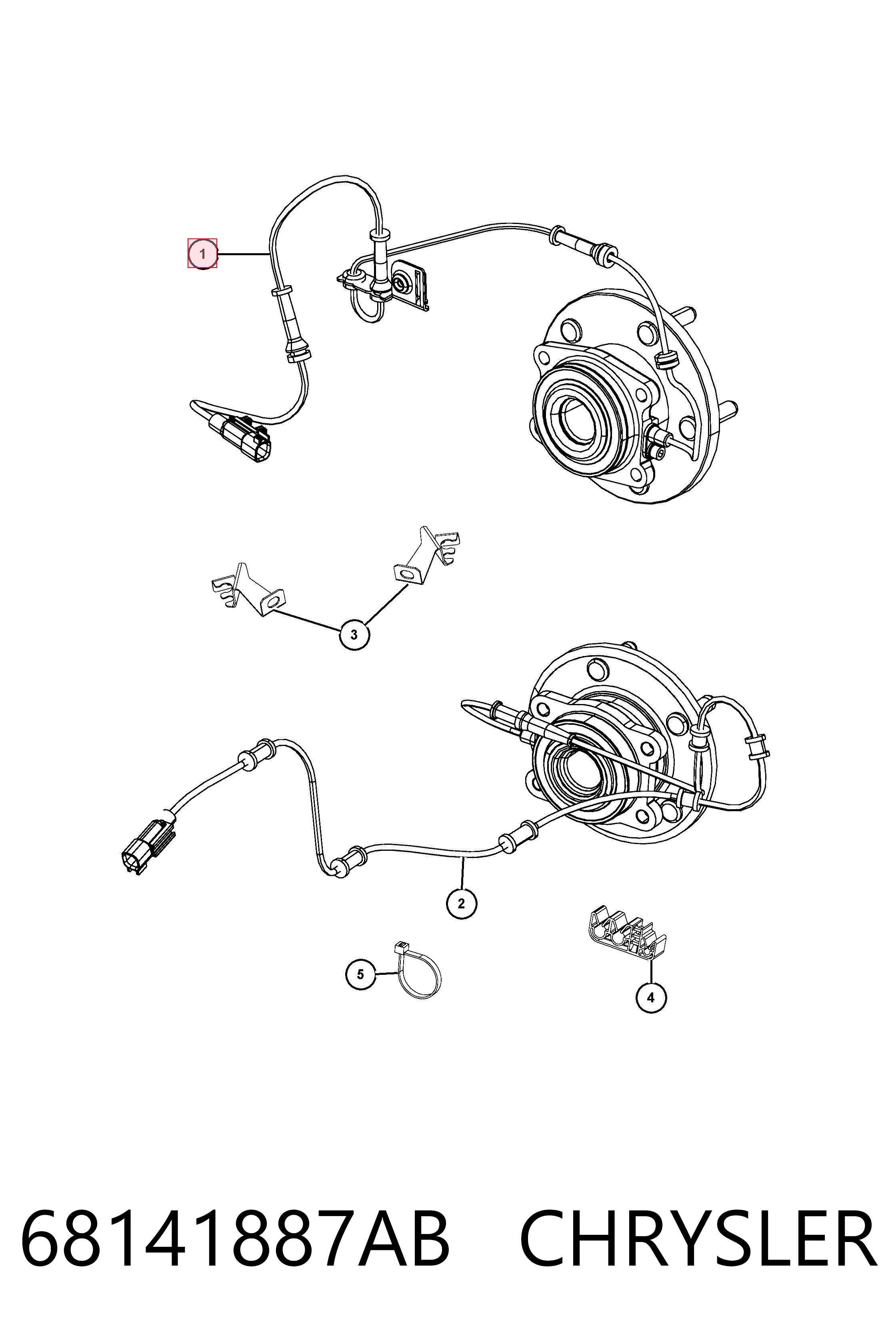 K68141887AA Fiat/Alfa/Lancia Датчик АБС