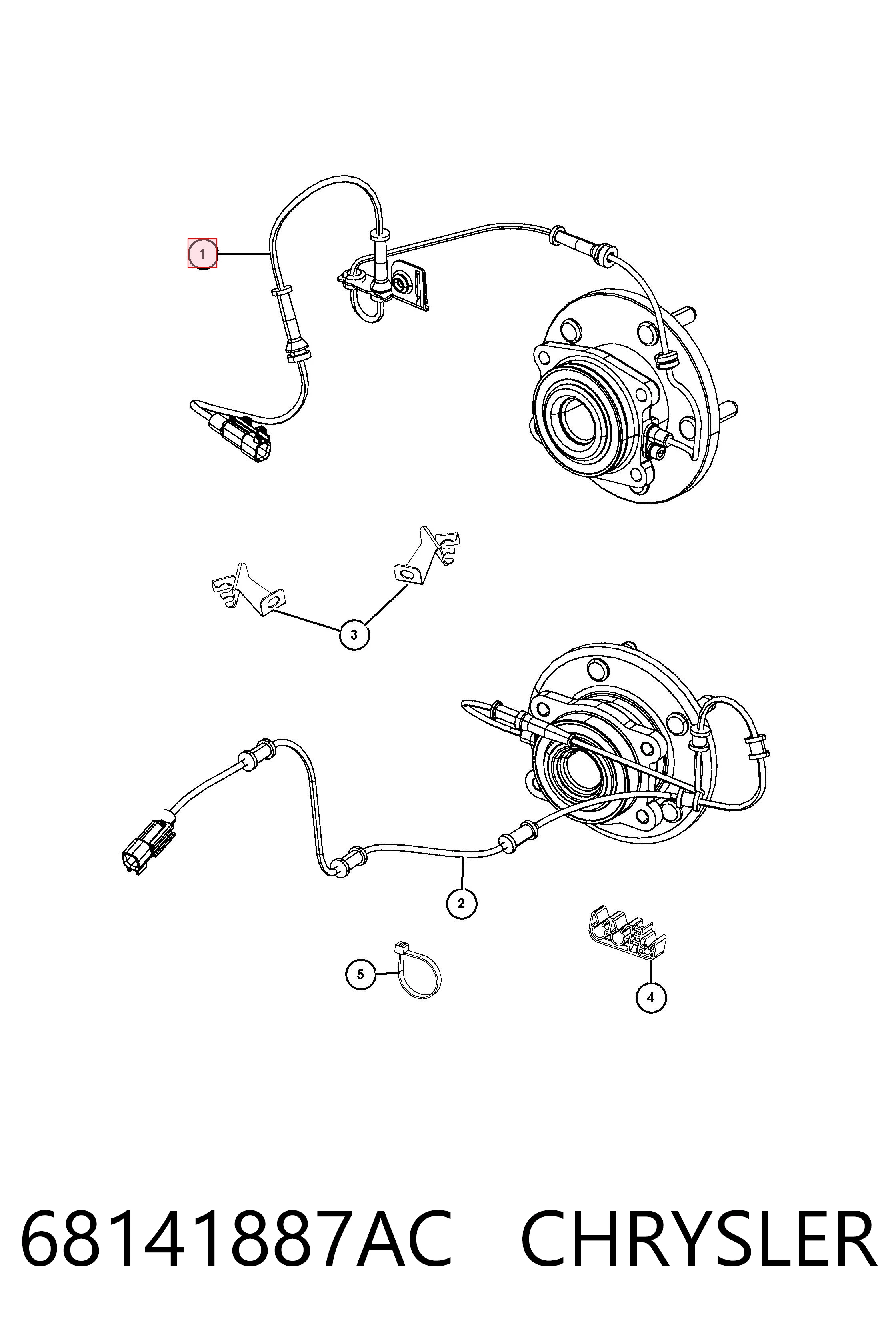 Передний датчик АБС Fiat/Alfa/Lancia K68141887AA цена, от 10.15 USD