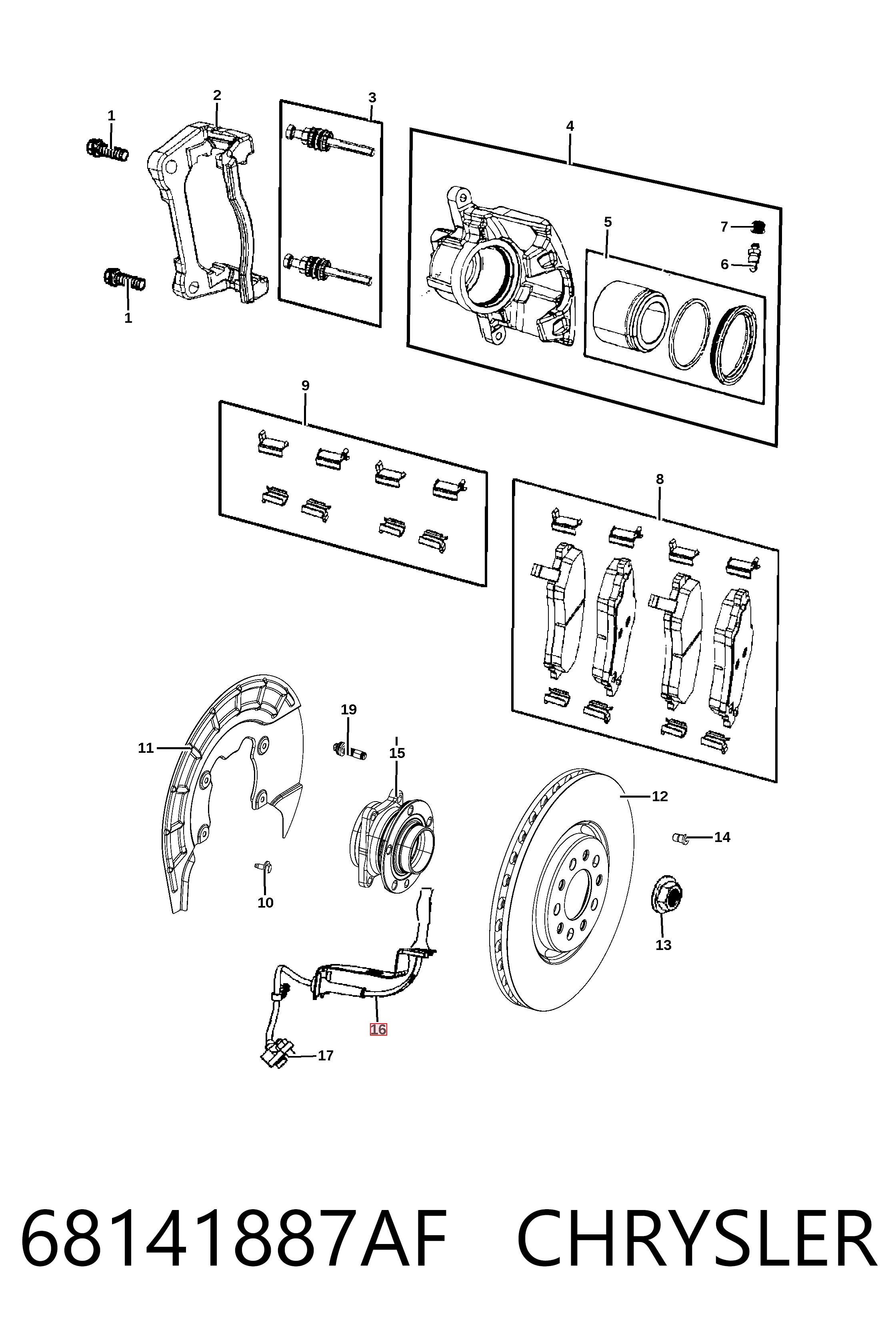 Датчик АБС передний K68141887AA Fiat/Alfa/Lancia