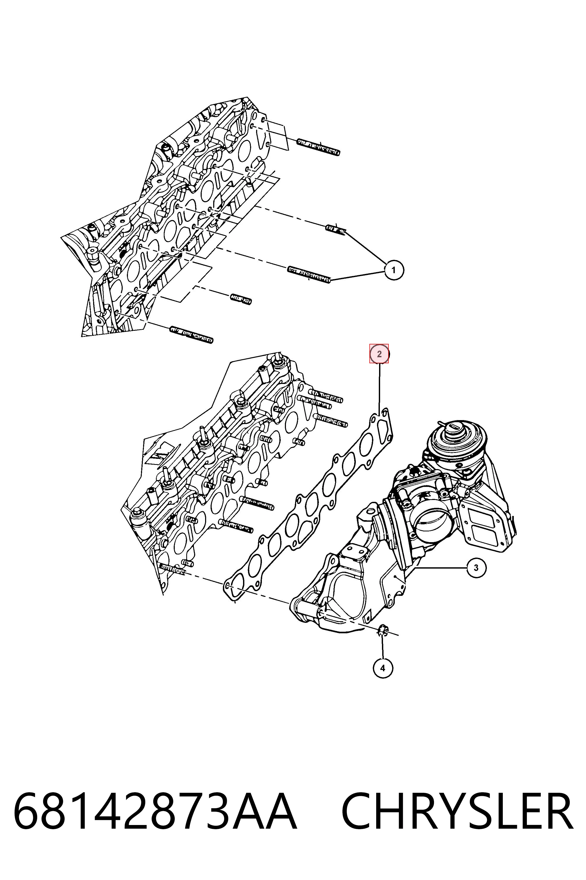 68142873AA Chrysler  Прокладка впускного коллектора
