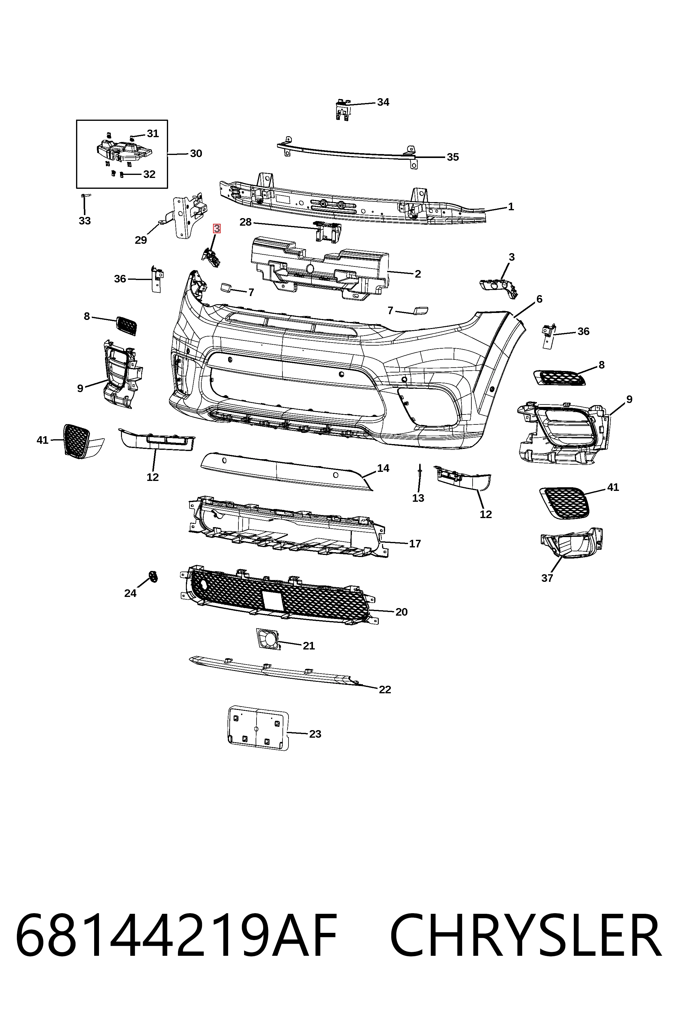 Купить PCR046599L KLARKSONAS Крепление бампера