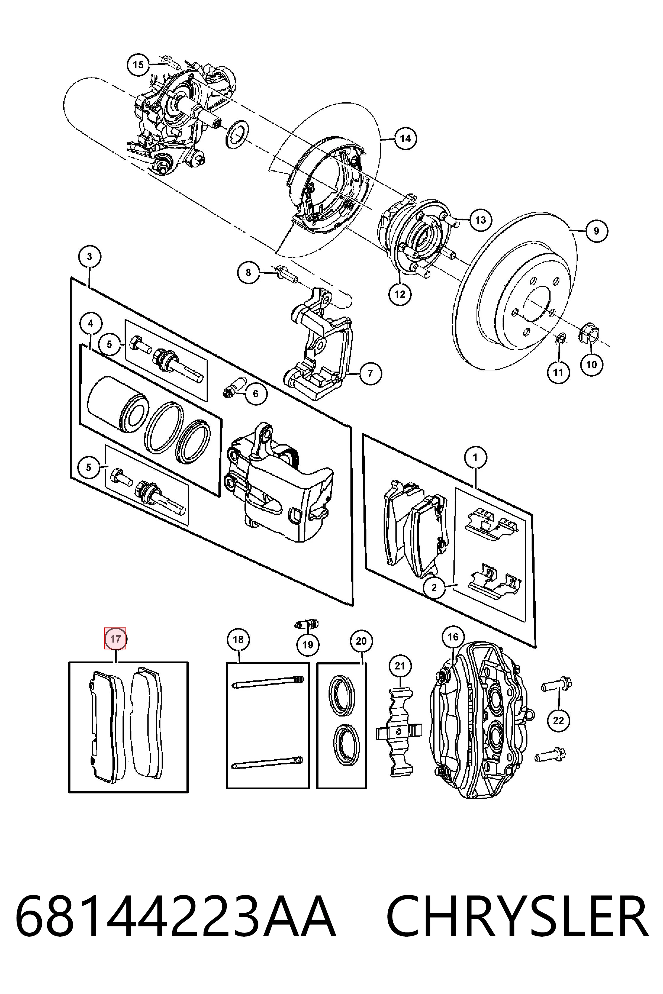 68144223AA Chrysler Колодки тормозные дисковые комплект