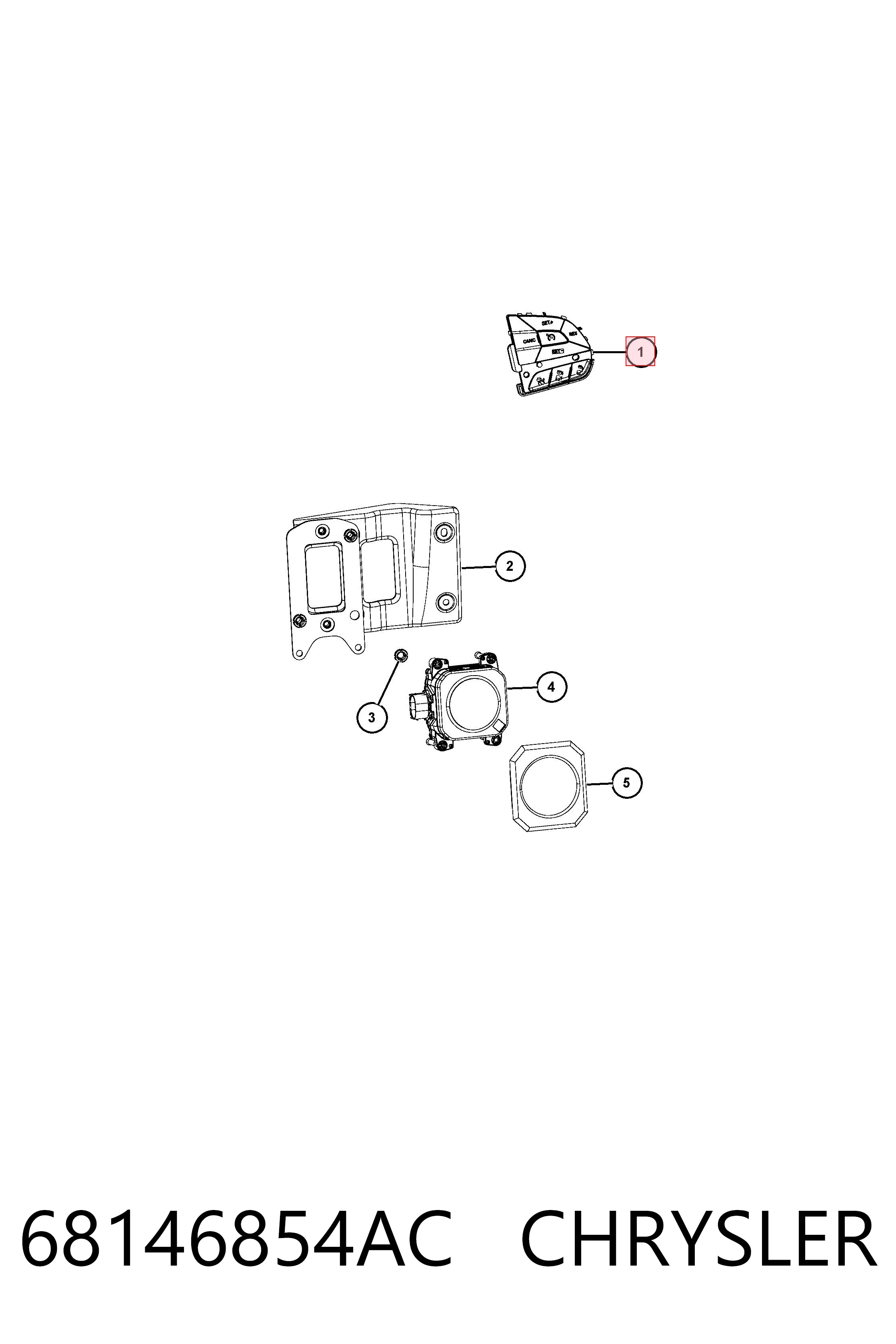 68146854AC Chrysler Блок кнопочных переключателей рулевого колеса