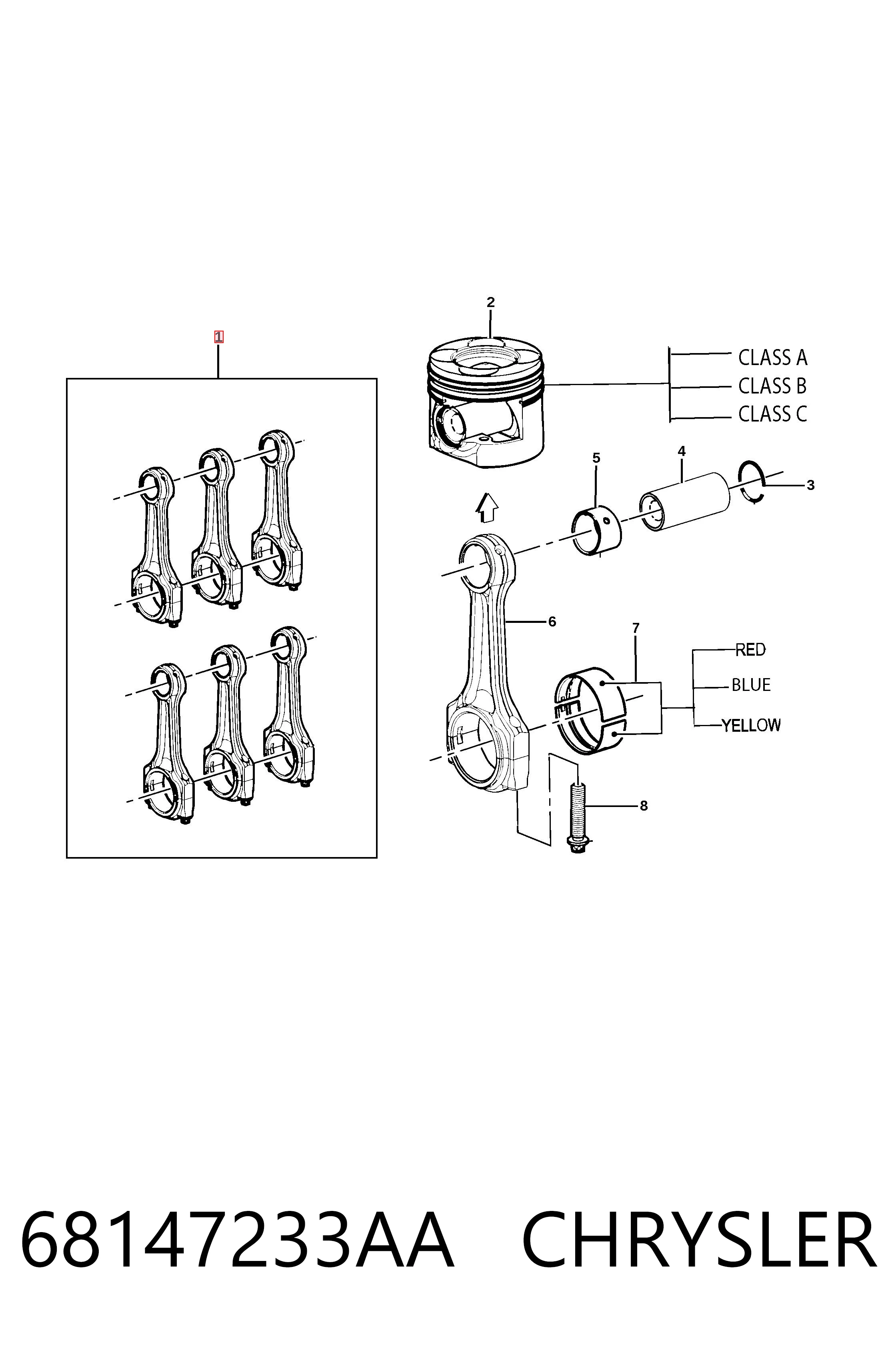 68147233AA Chrysler Шатун двигателя