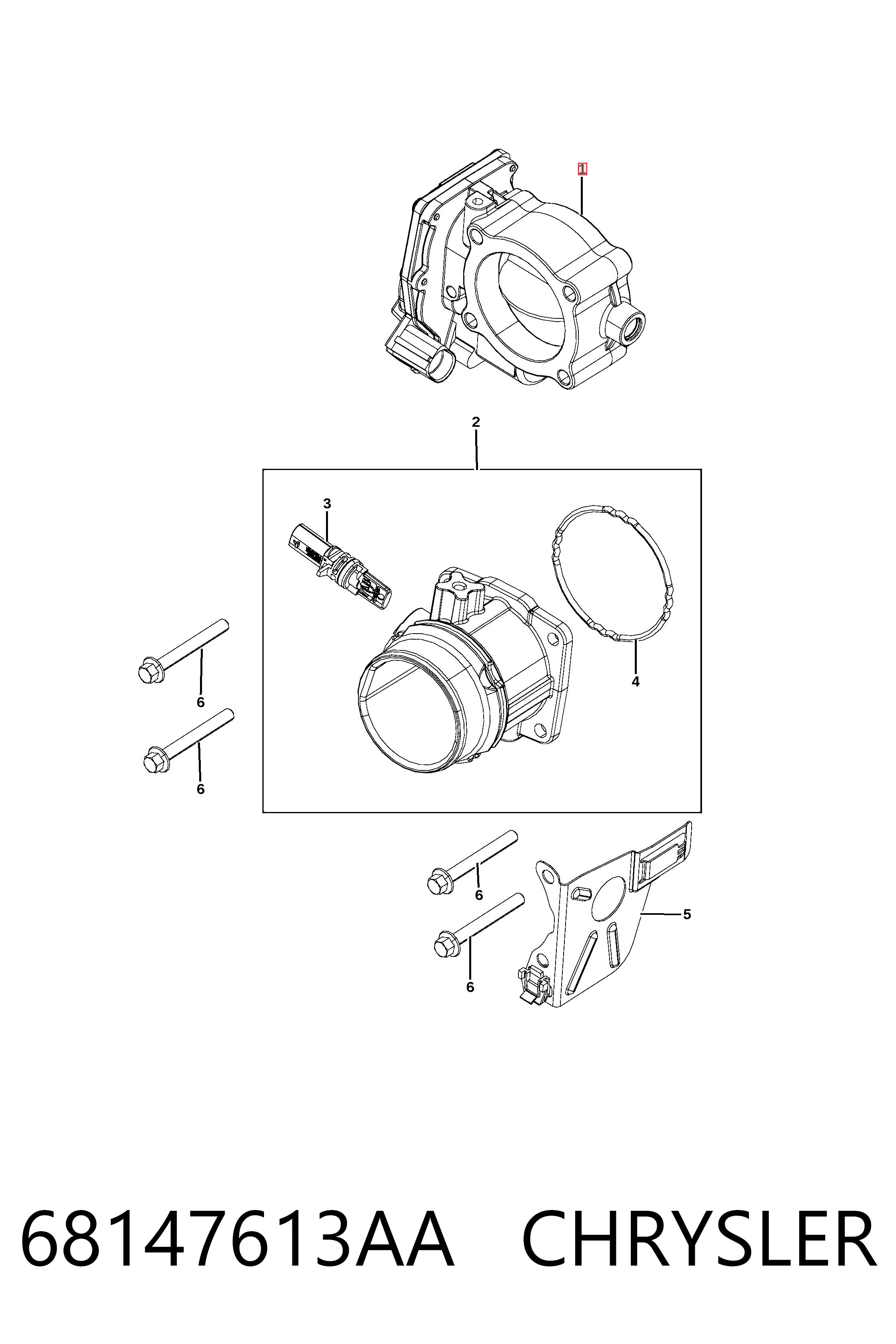 K68147613AA Fiat/Alfa/Lancia Дроссельная заслонка
