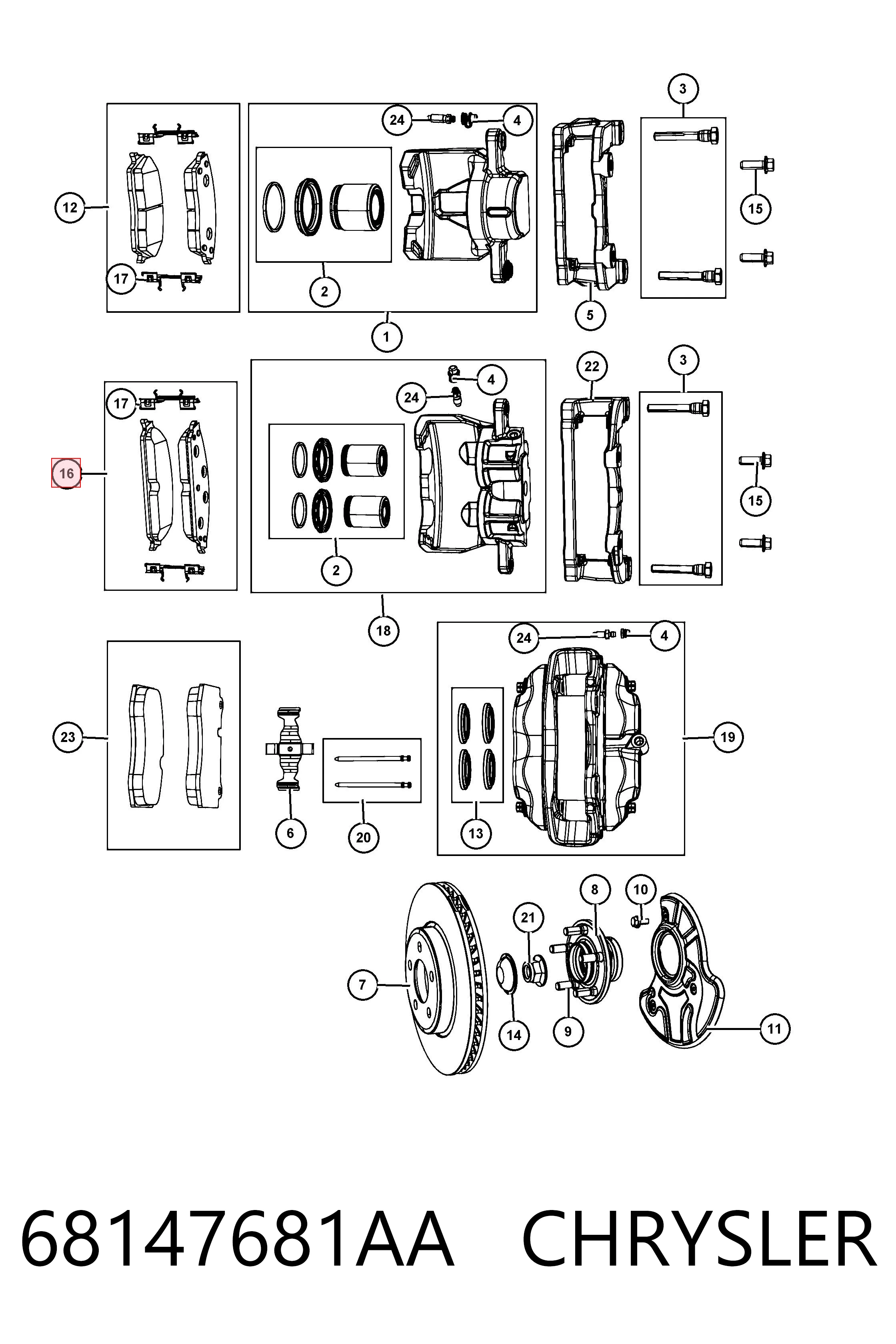 68147681AA Chrysler Колодки передние