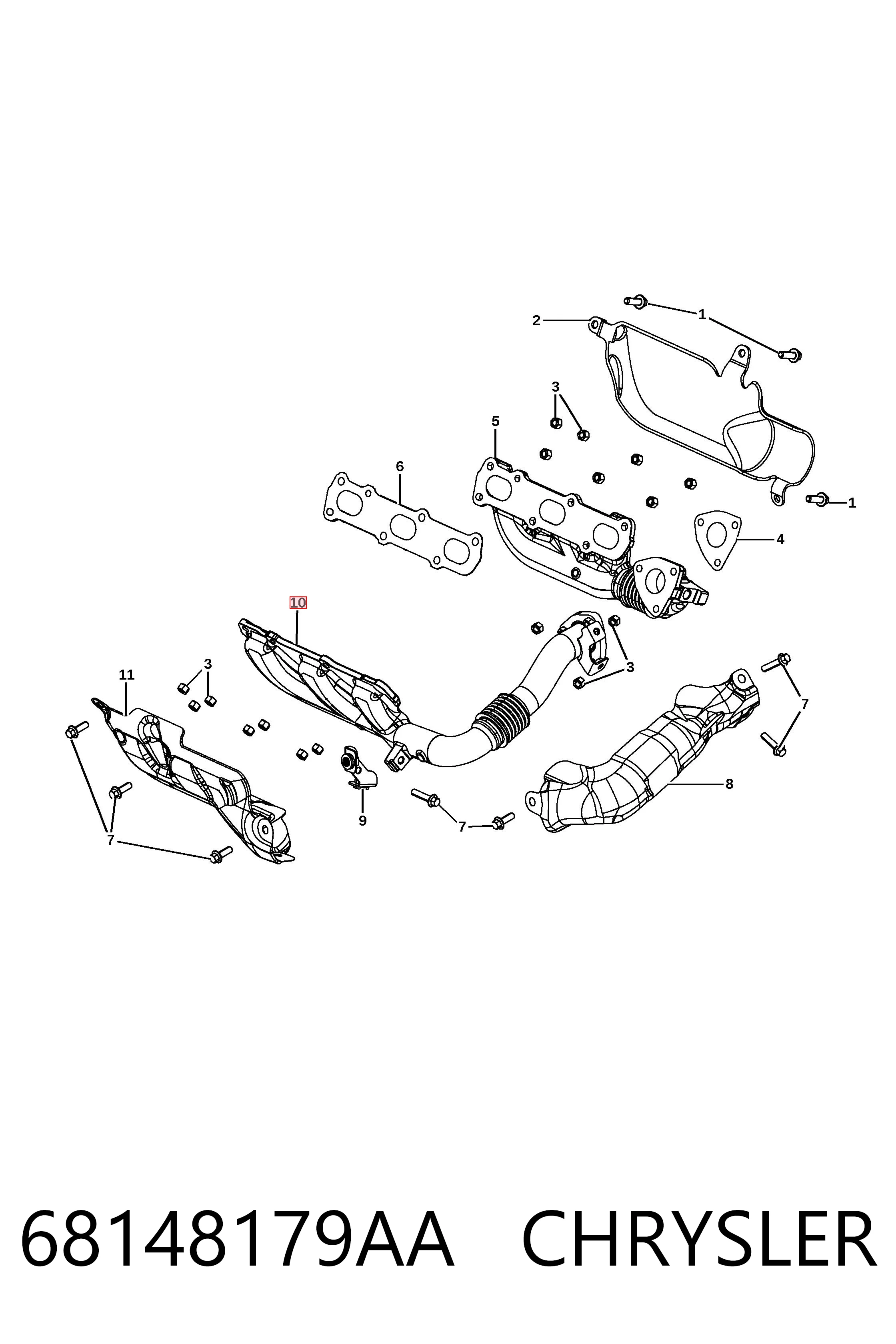 K68483337AA Fiat/Alfa/Lancia Коллектор выпускной, левый