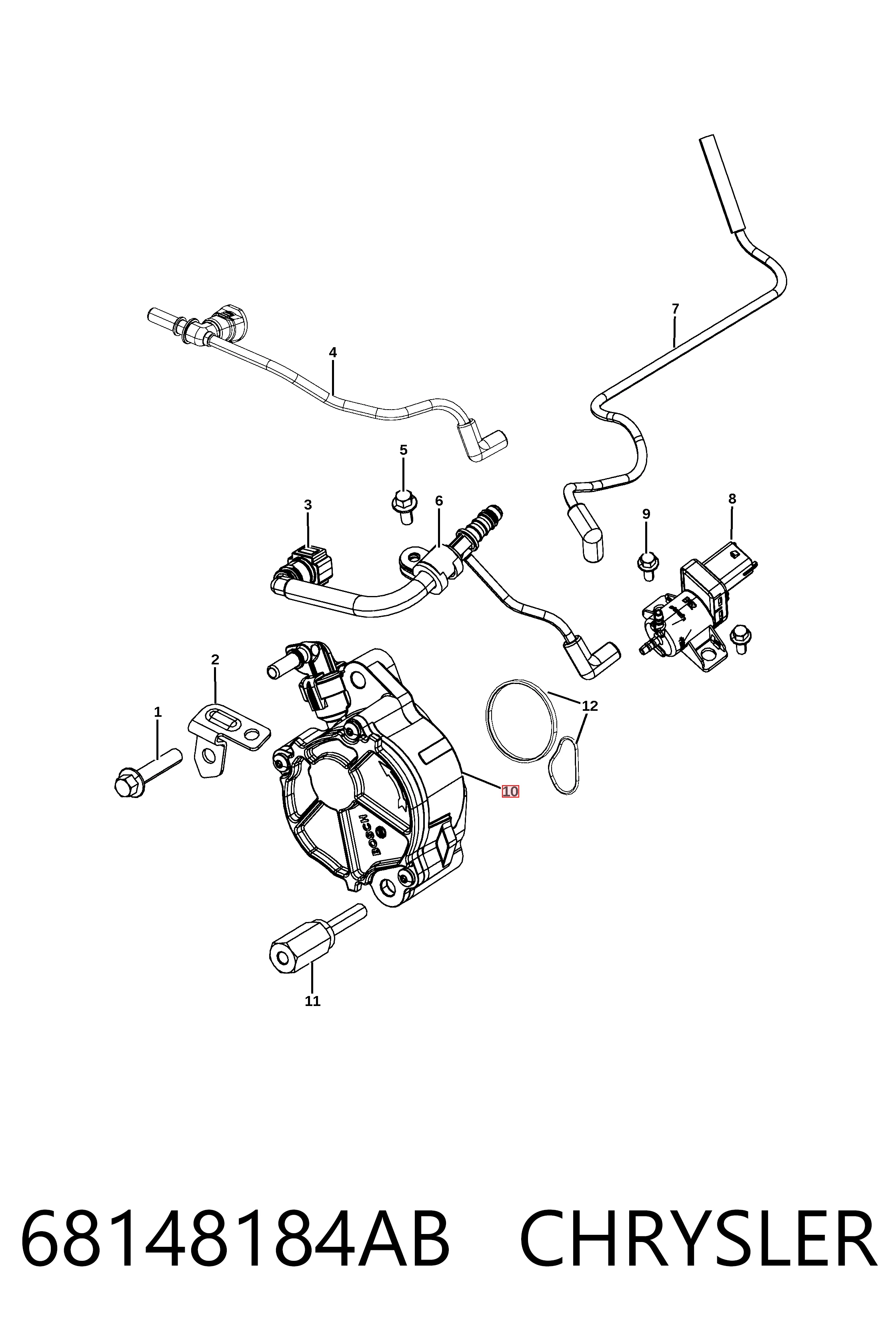 68148184AB Chrysler Механический вакуумный насос