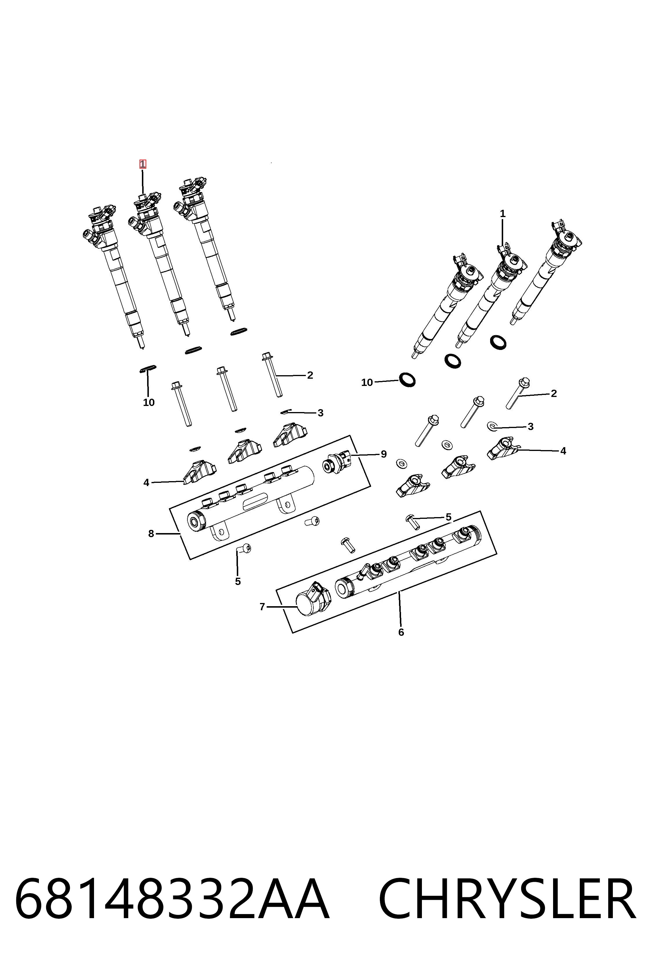 68148332AA Chrysler Топливные форсунки