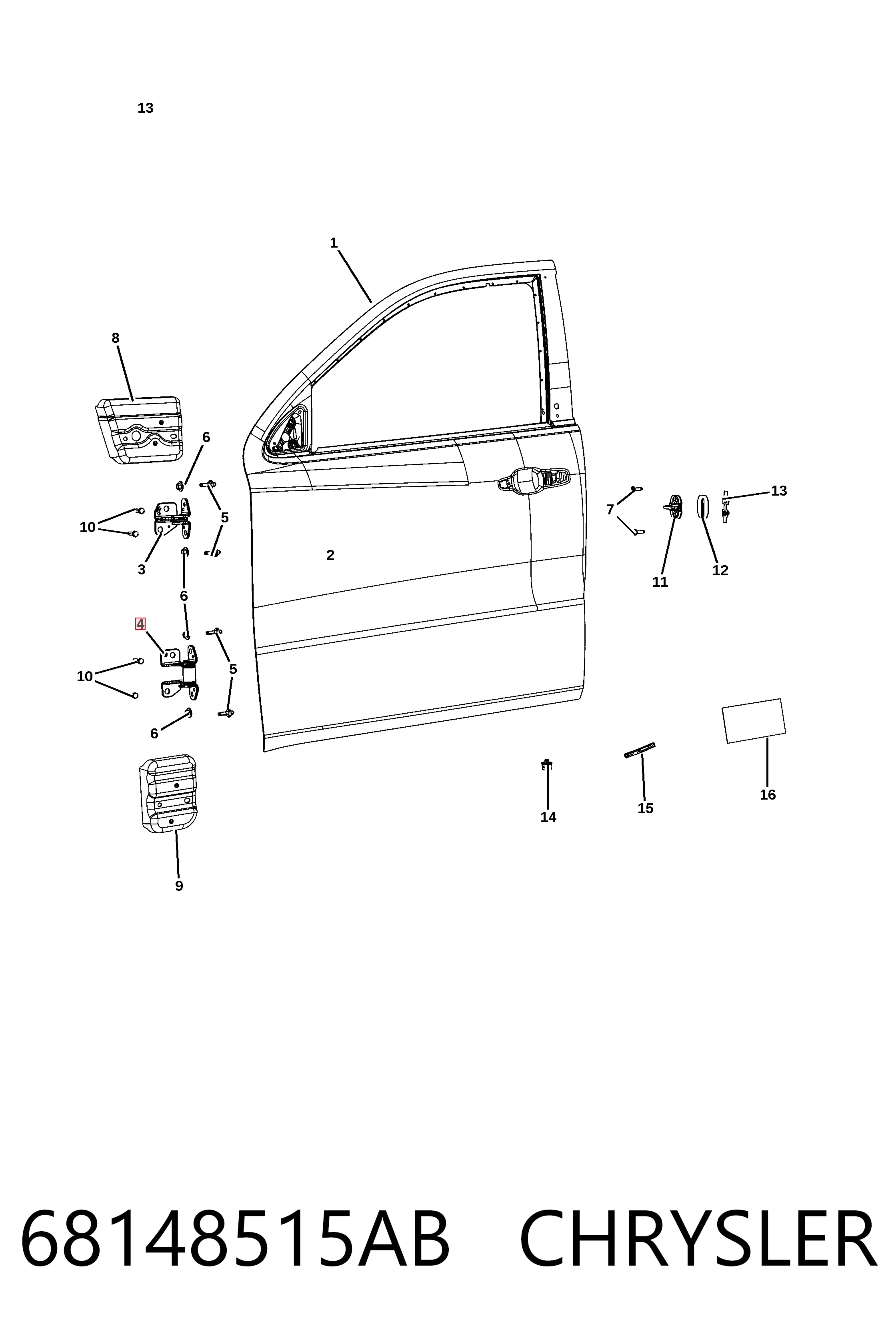 Петля водительской двери Fiat/Alfa/Lancia K55113665AI цена, от 63.35 USD