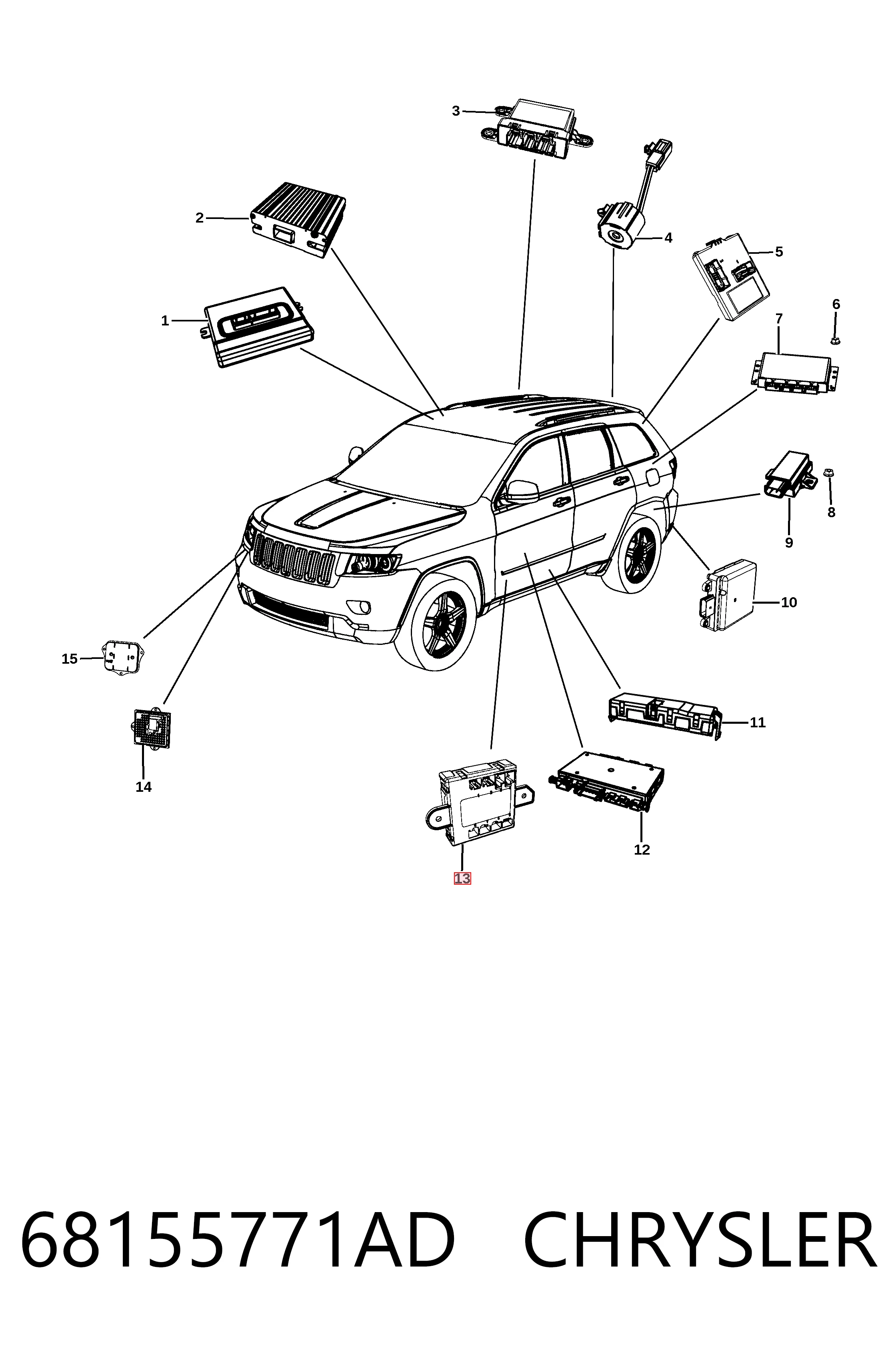 68155771AD Chrysler Блок комфорта передней двери