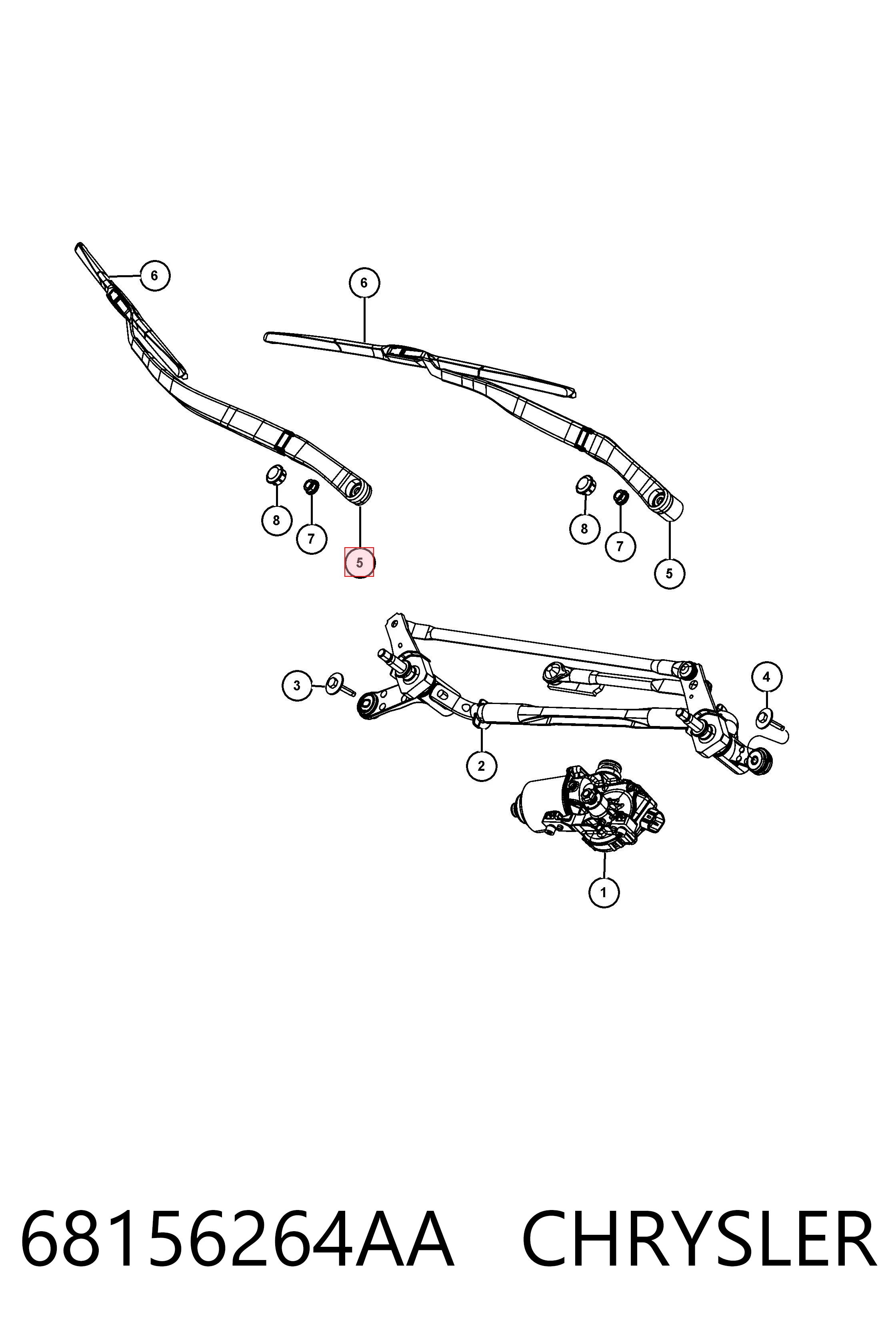 68156264AA Chrysler Поводок дворника