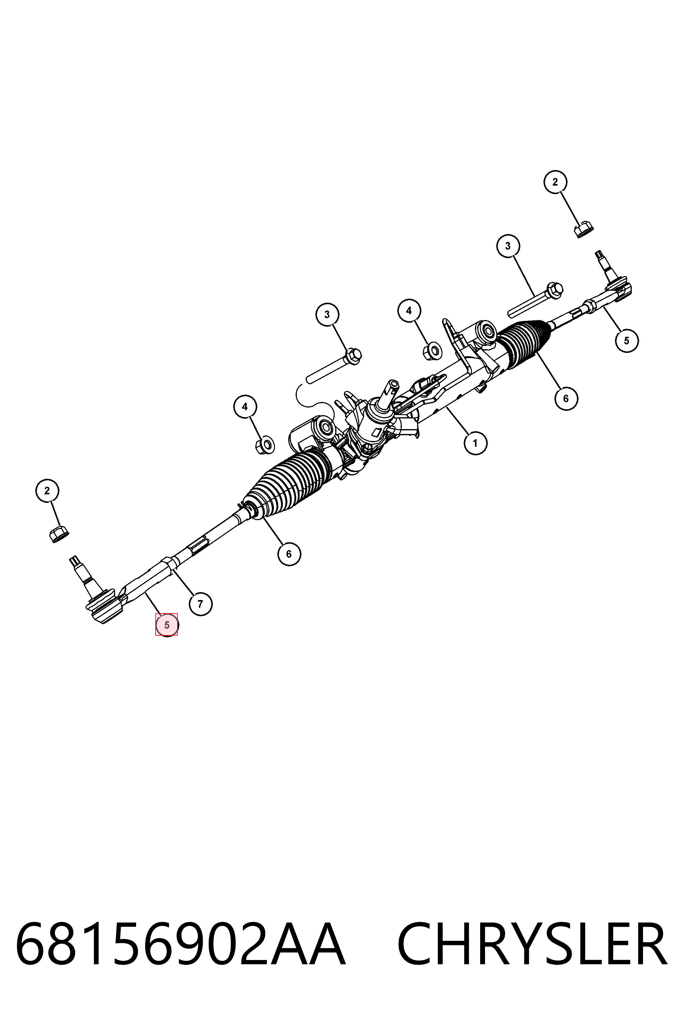 68156902AA Chrysler Наружный наконечник рулевой тяги