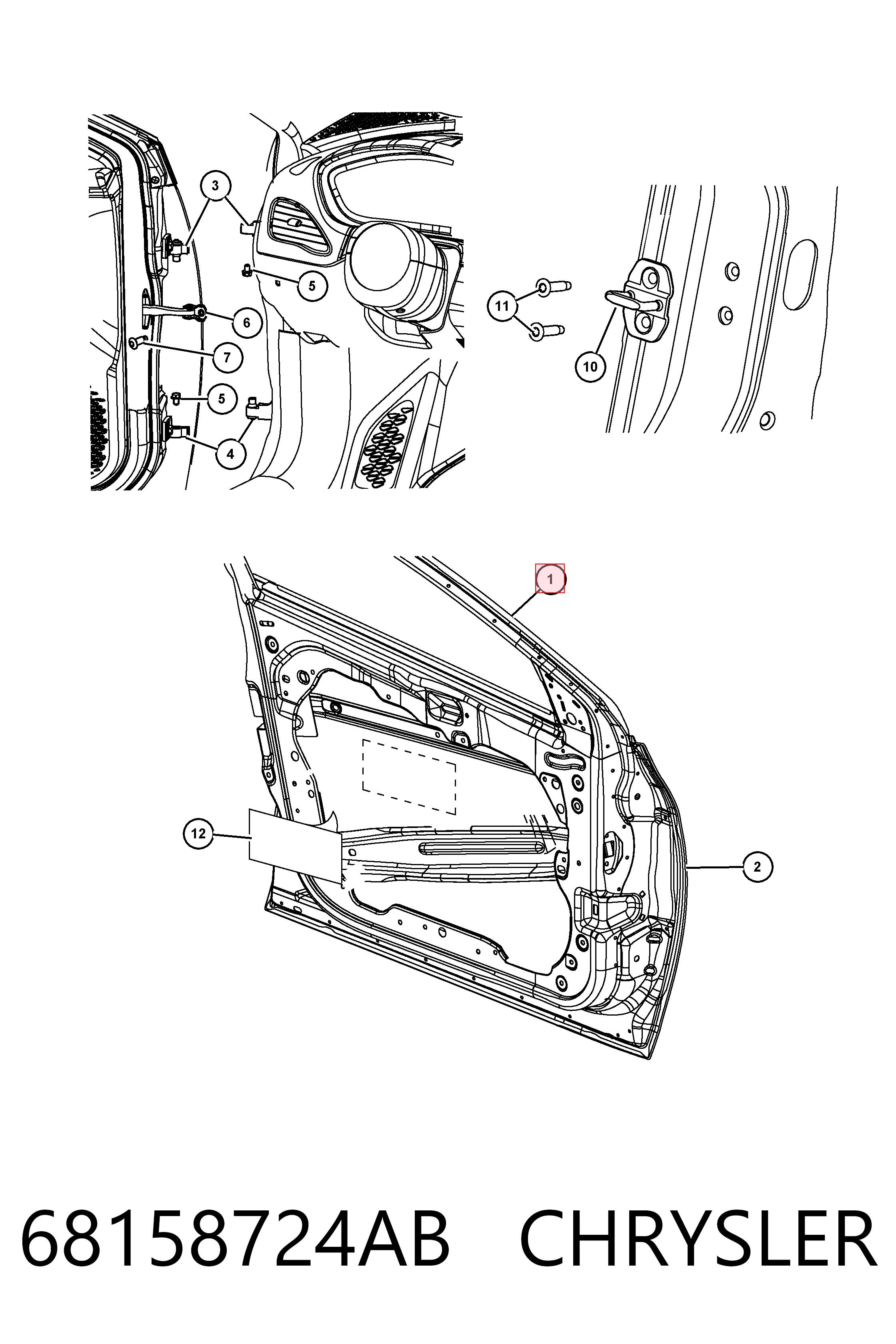 K68158724AA Fiat/Alfa/Lancia Дверь передняя правая